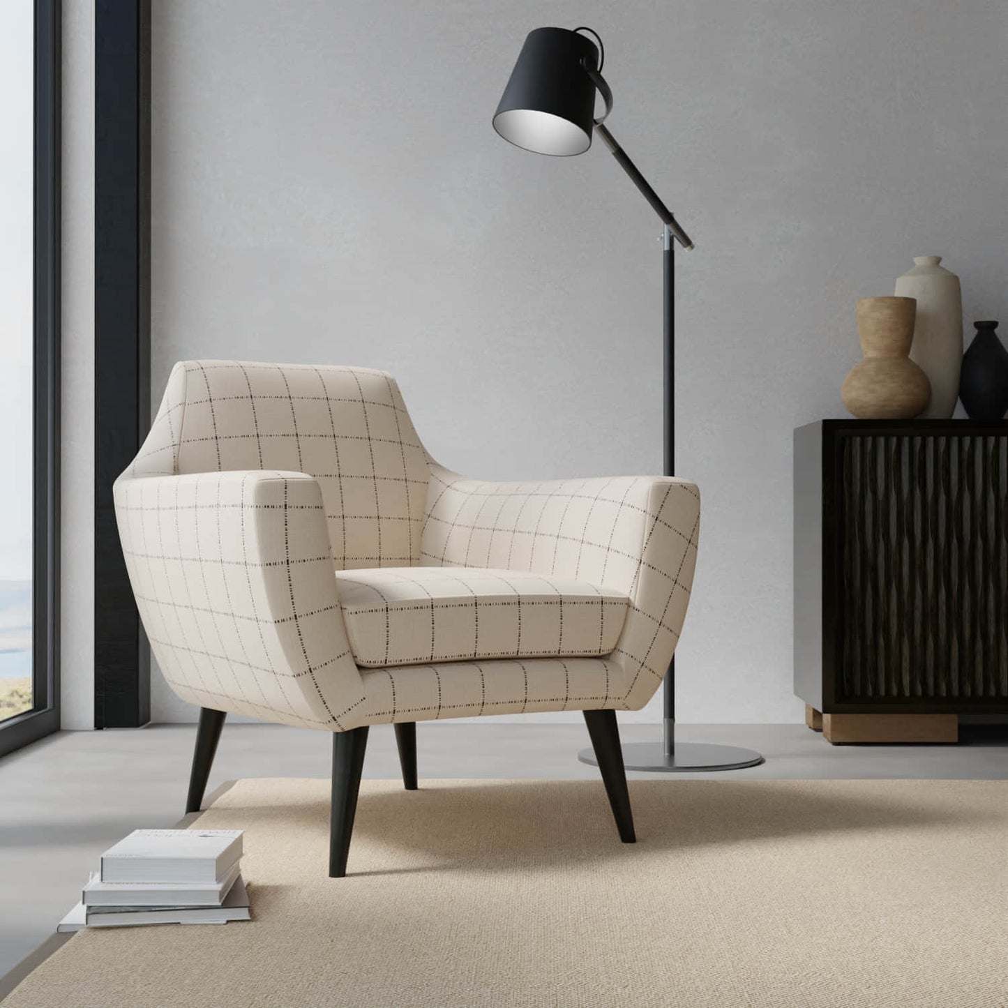 Aldo Espresso upholstered on a contemporary chair