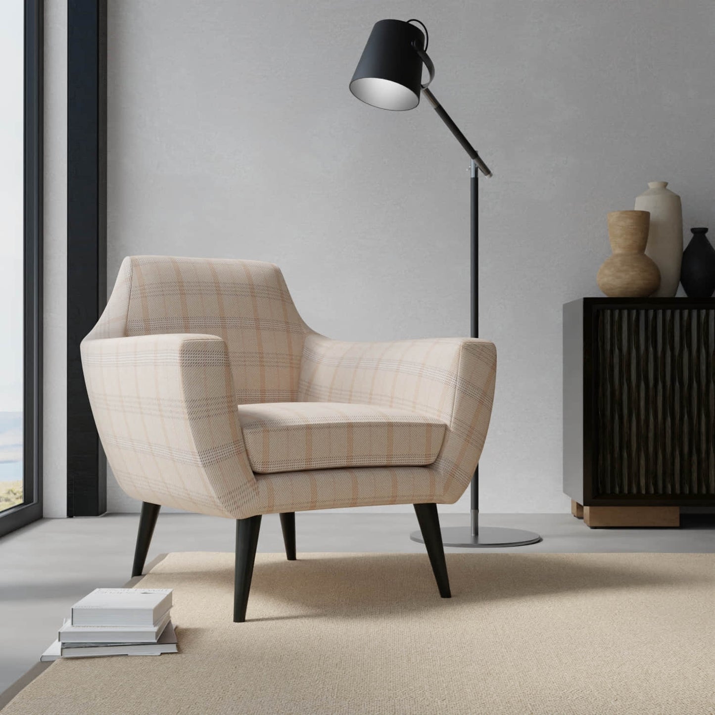 Alston Blush upholstered on a contemporary chair