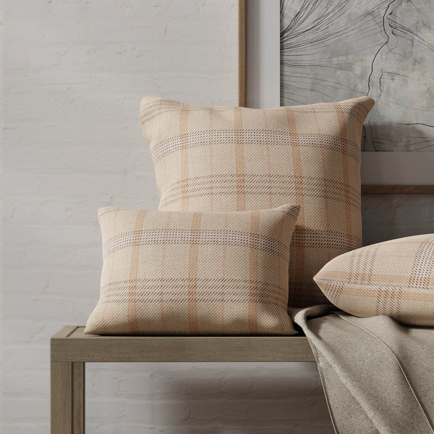 Alston Blush made up on pillows