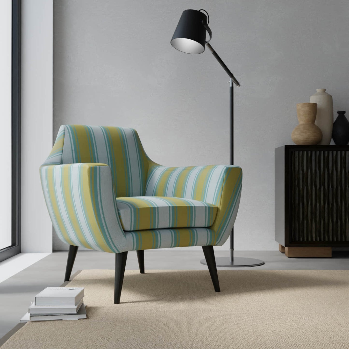 Amalfi Glass upholstered on a contemporary chair