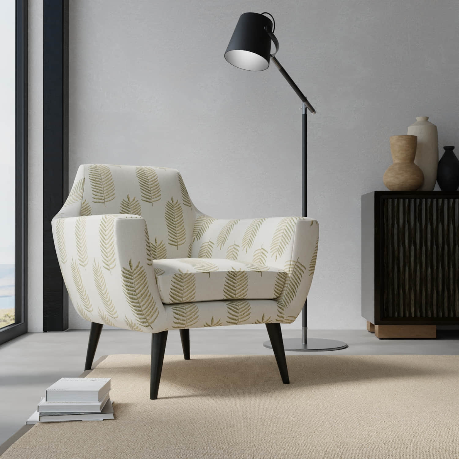 Beck Leaf upholstered on a contemporary chair