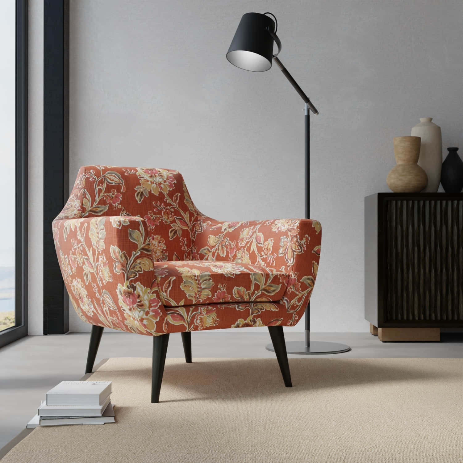 Bernard Russet upholstered on a contemporary chair