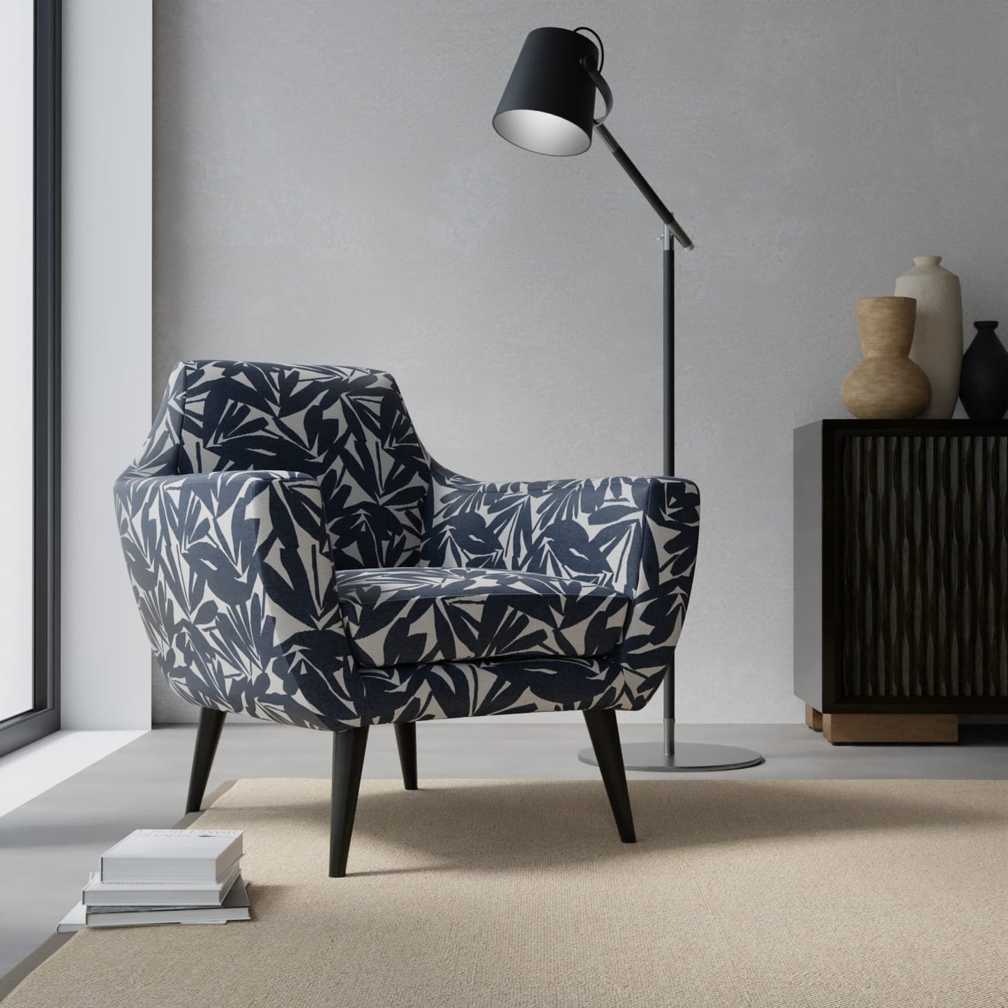 Bodie Ink upholstered on a contemporary chair