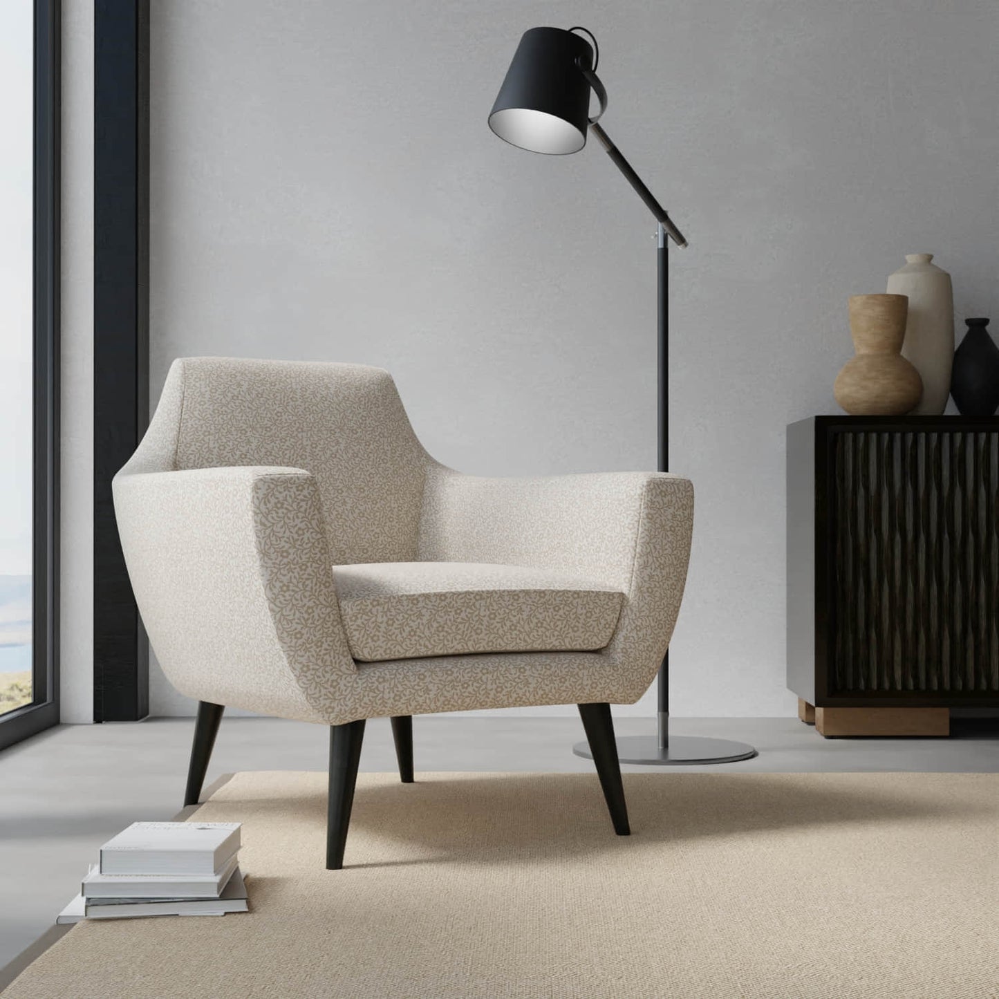 Bryant Cream upholstered on a contemporary chair