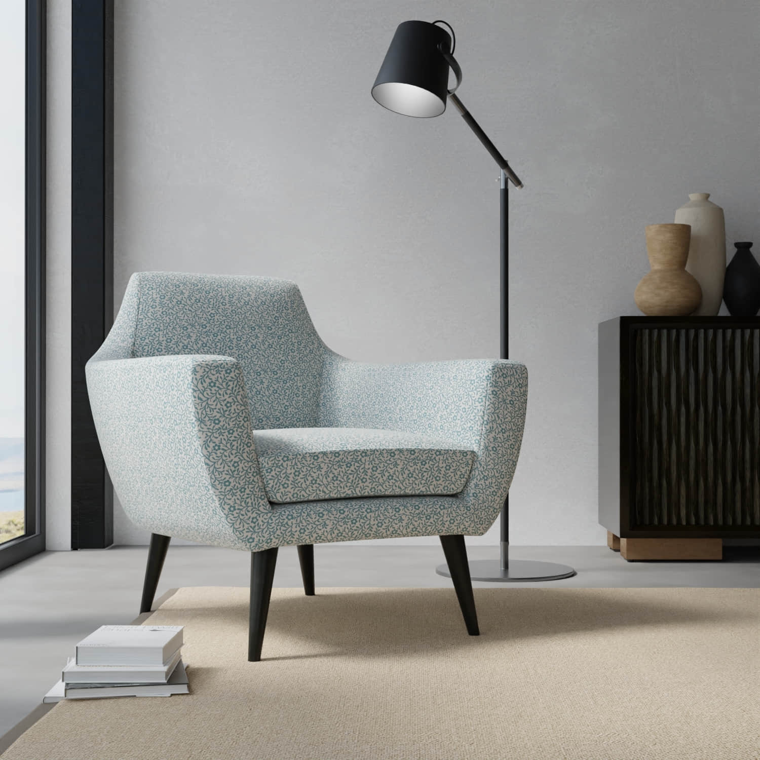 Bryant Indigo upholstered on a contemporary chair