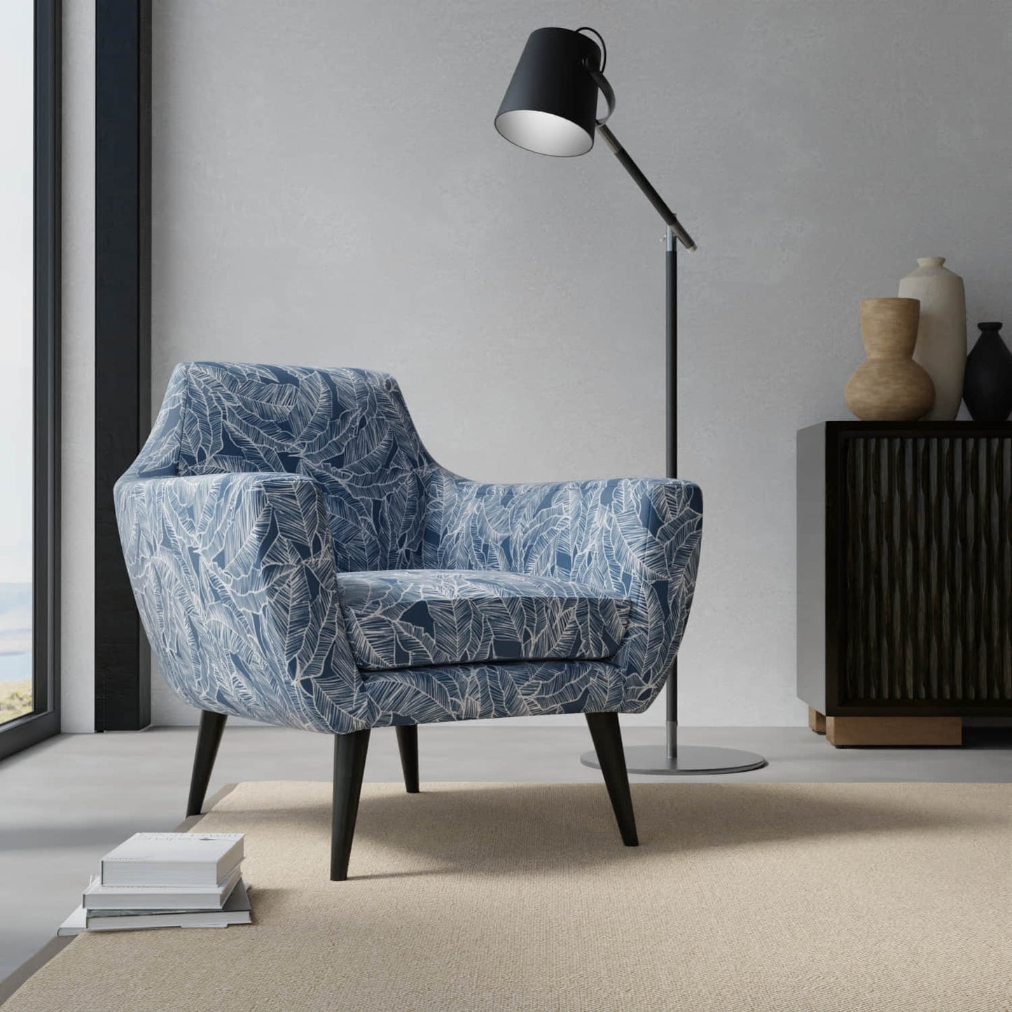 Camilla Admiral upholstered on a contemporary chair