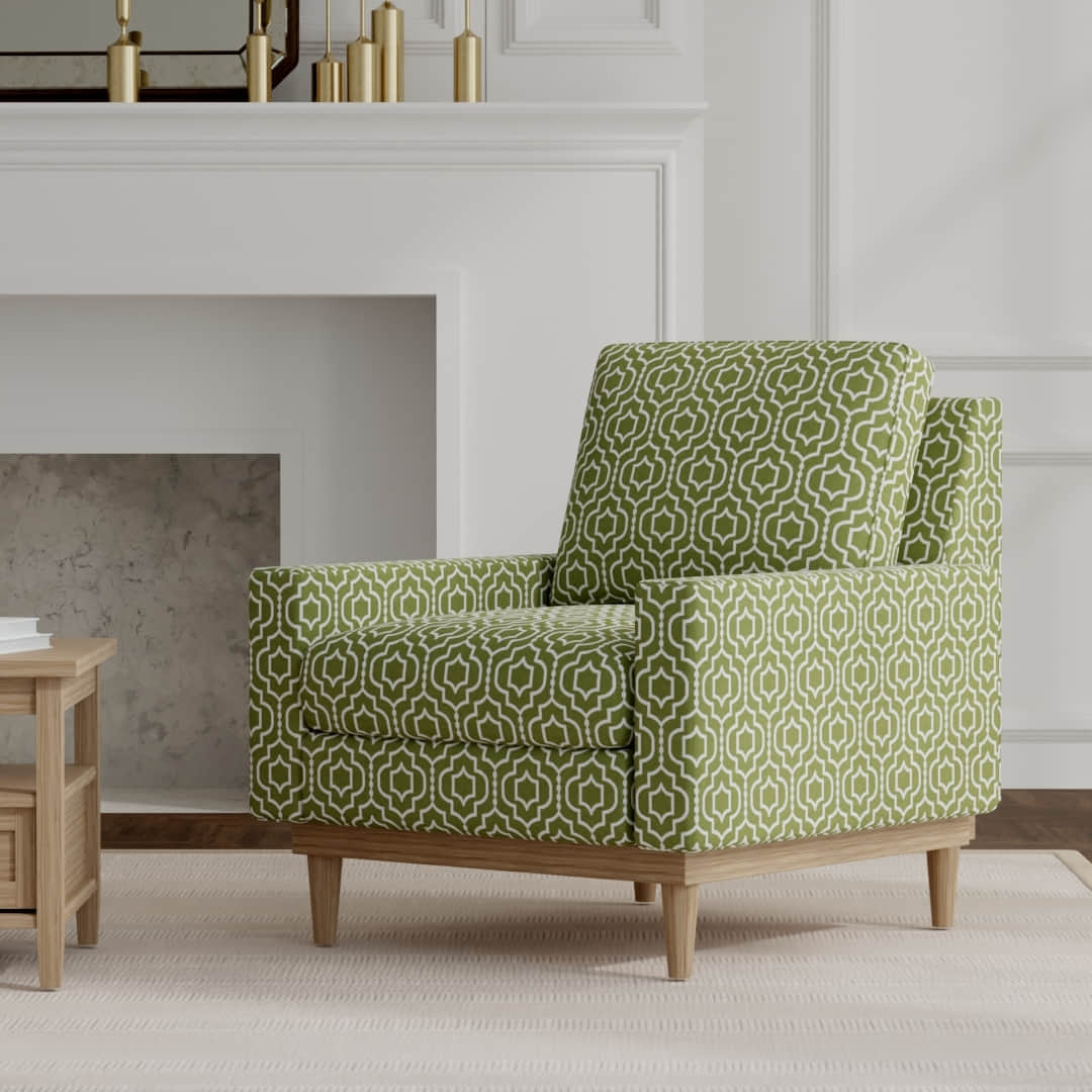 Corwin Meadow upholstered on a mid century modern chair