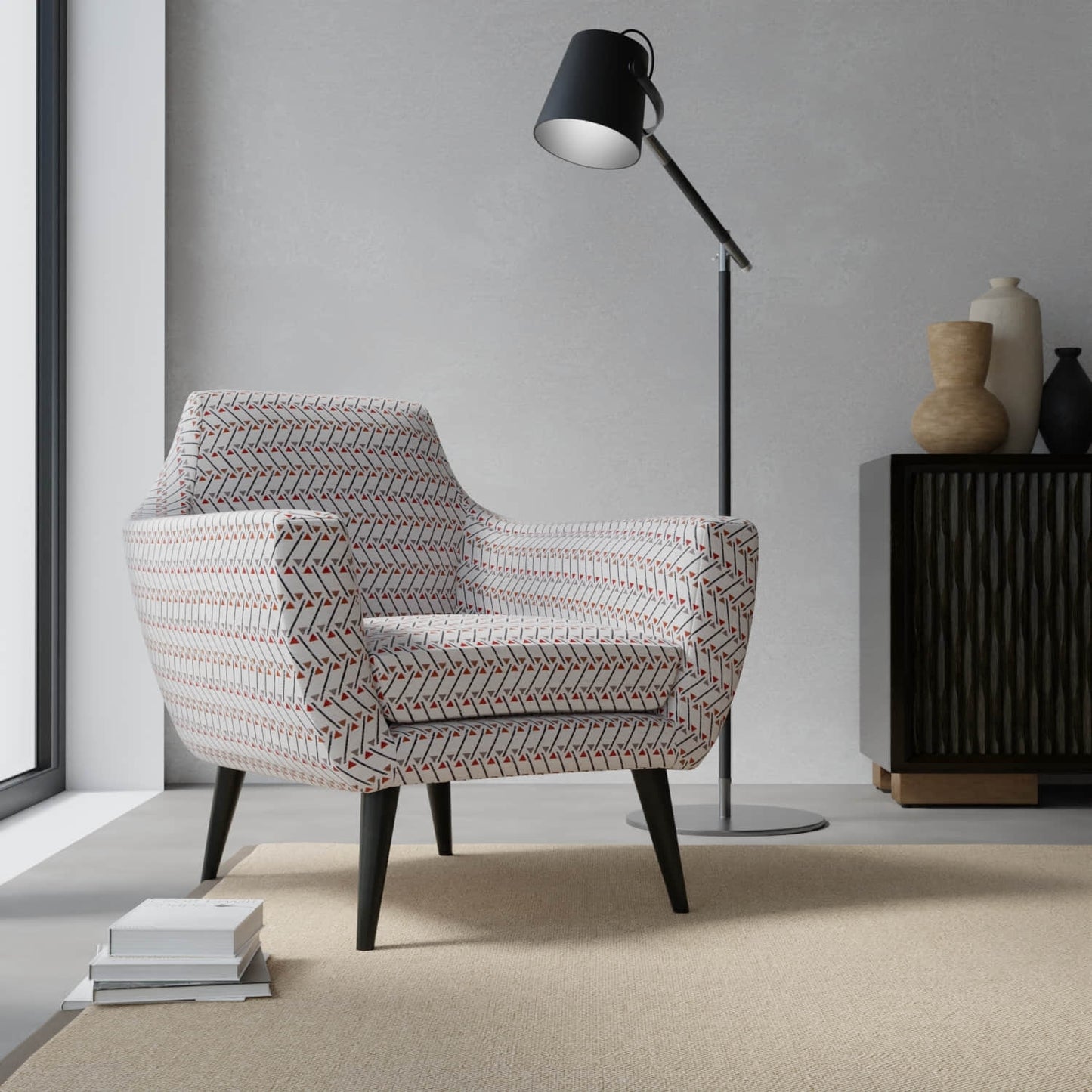 Dublin Cayenne upholstered on a contemporary chair