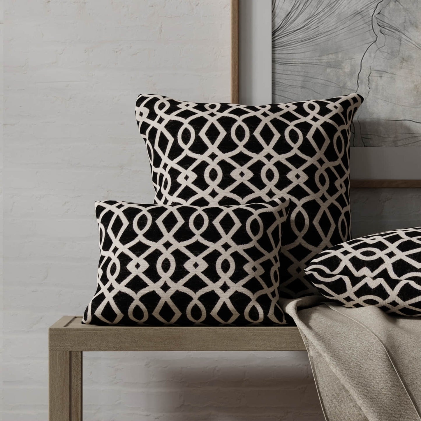 Ebern Black made up on pillows