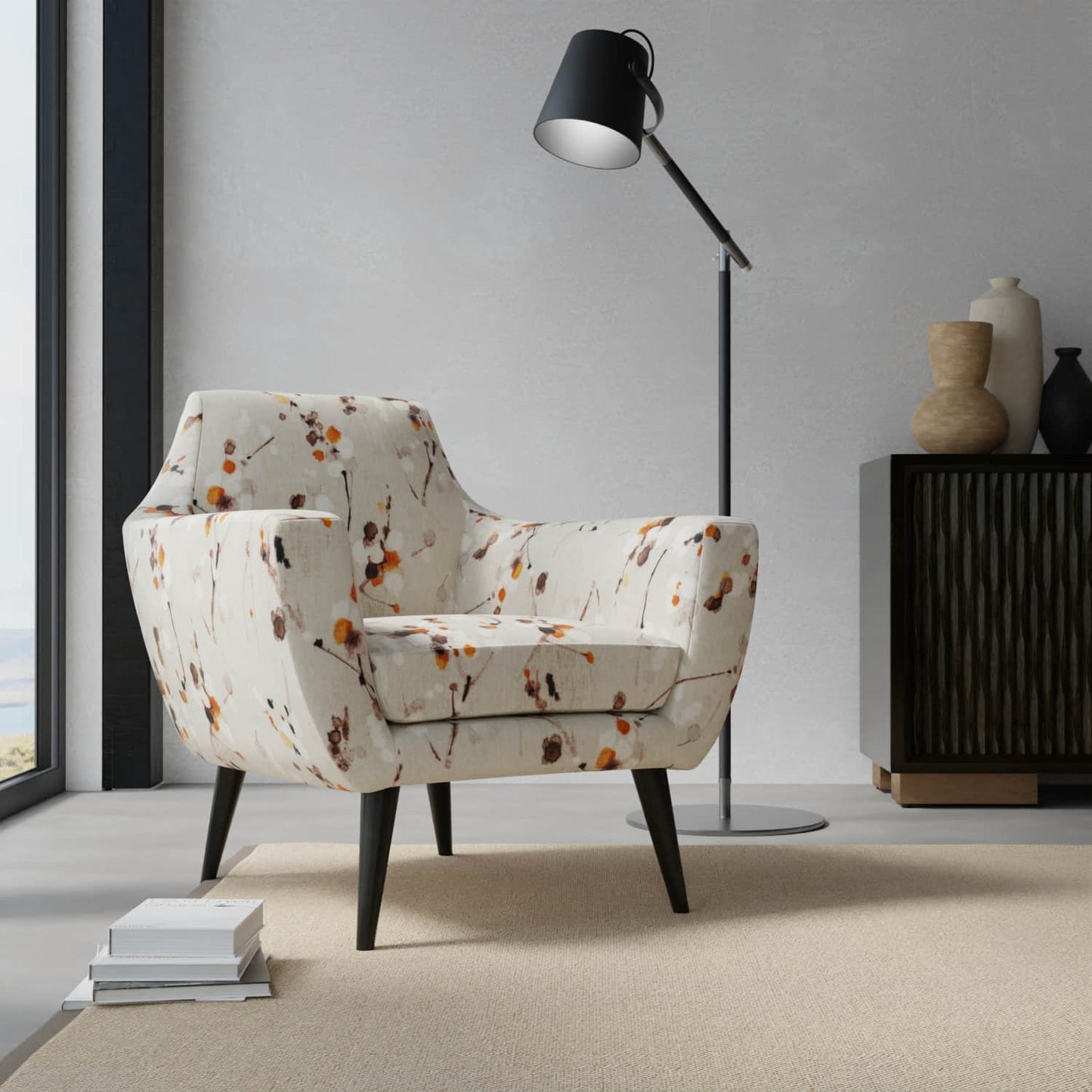 Eclipse Autumn upholstered on a contemporary chair