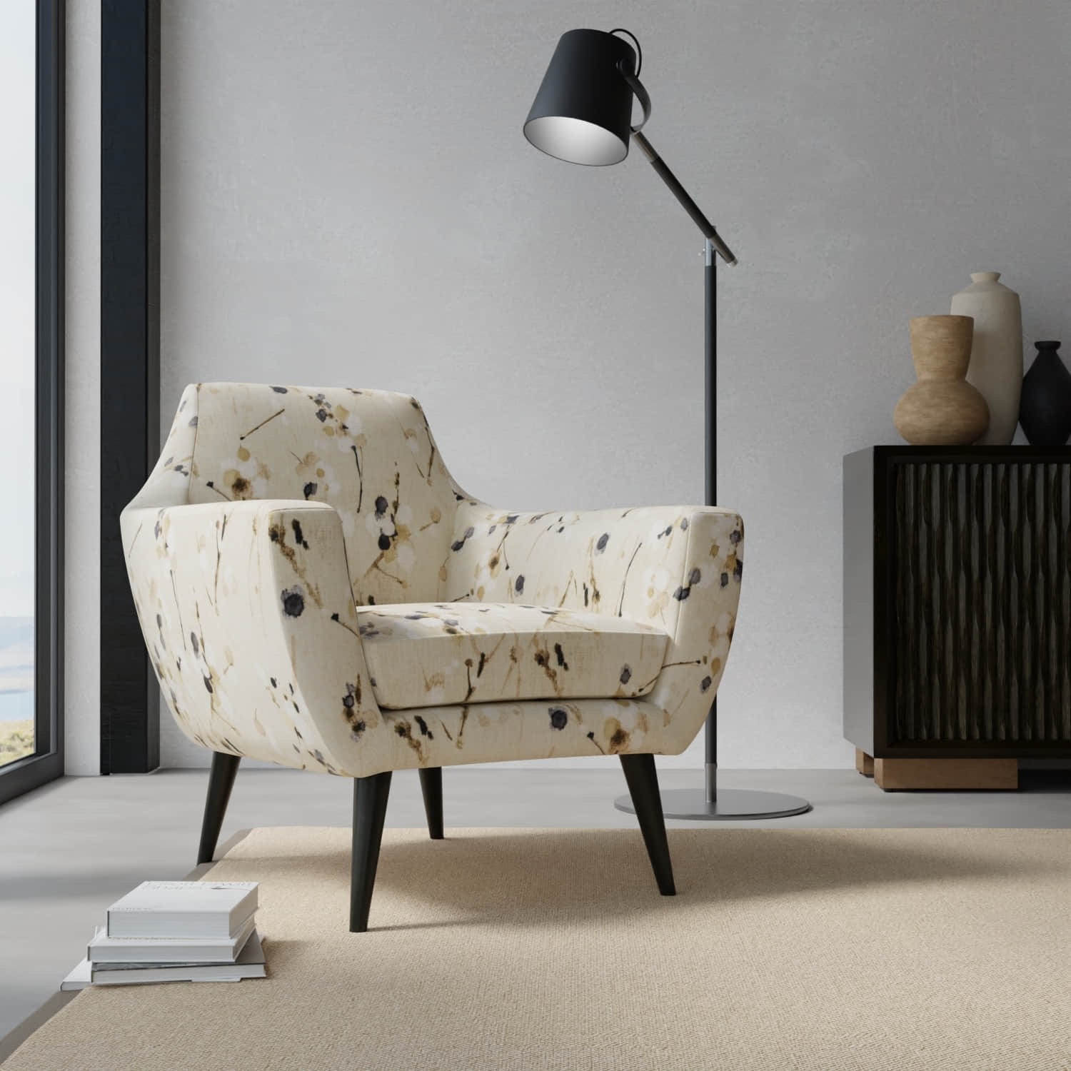 Eclipse Beige upholstered on a contemporary chair