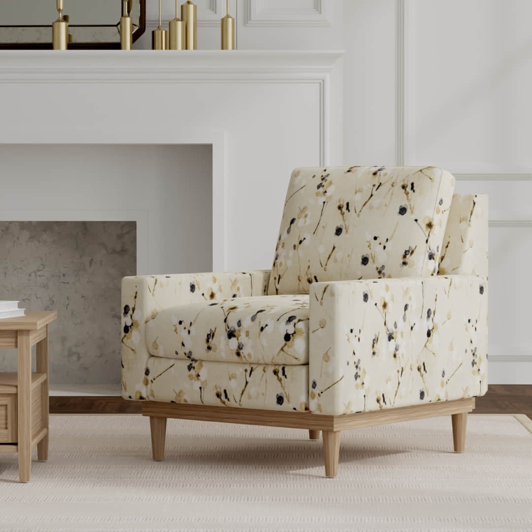 Eclipse Beige upholstered on a mid century modern chair