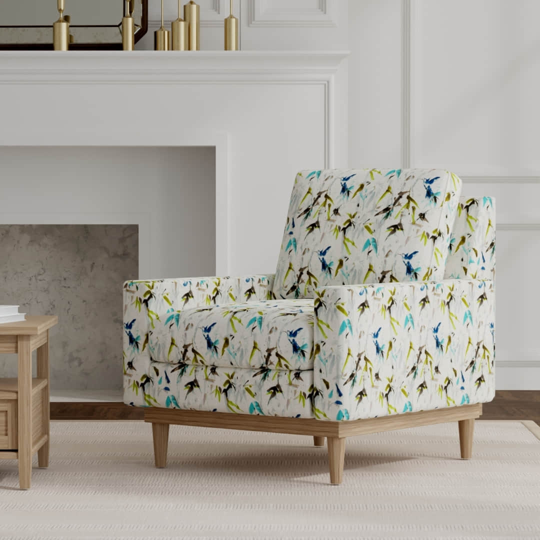 Ellison Marine upholstered on a mid century modern chair