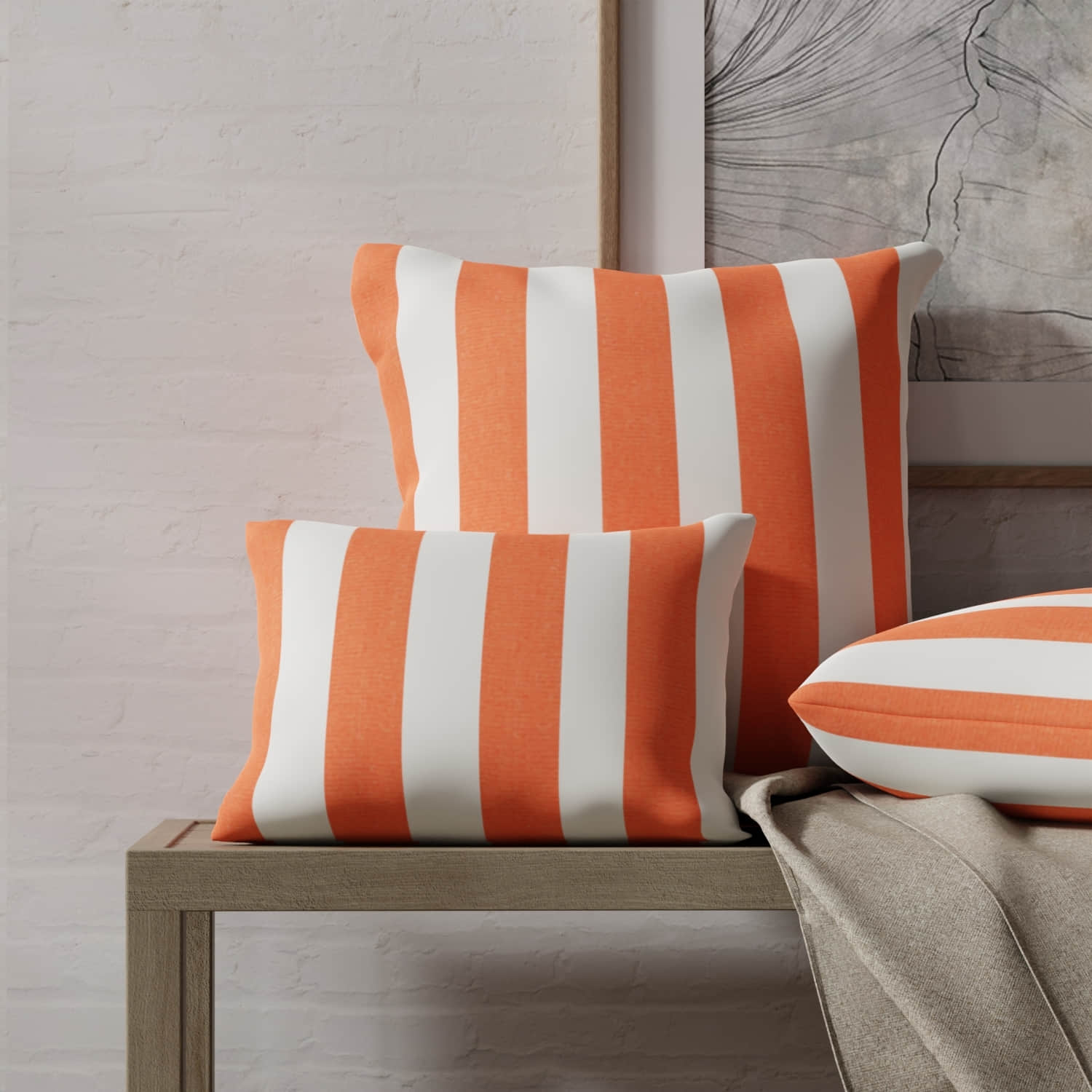 Emerson Mandarin made up on pillows