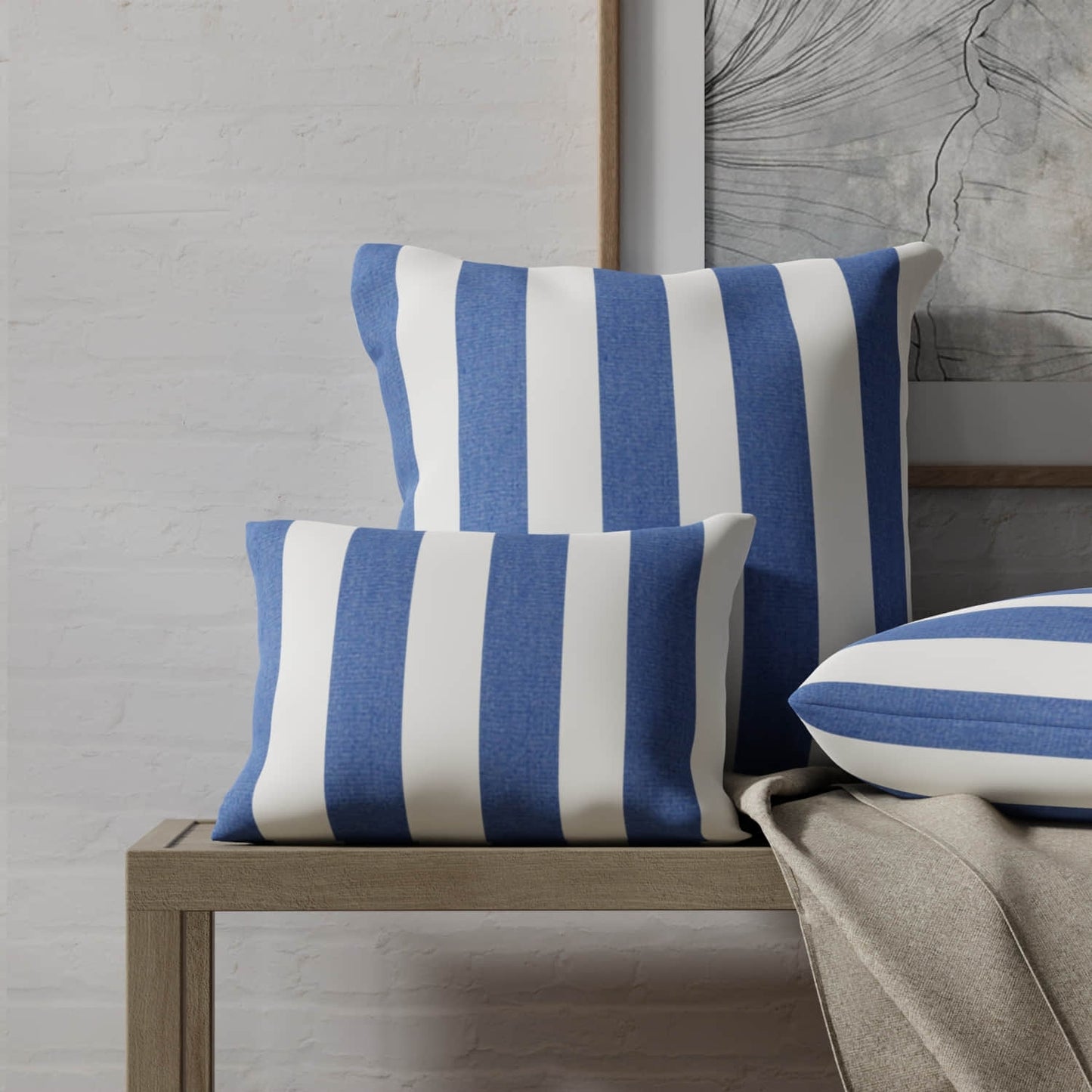 Emerson Nautical made up on pillows