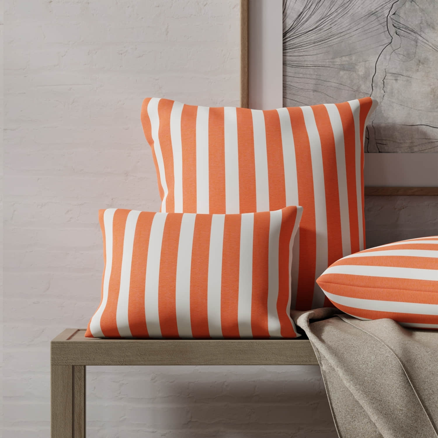 Enchant Mandarin made up on pillows