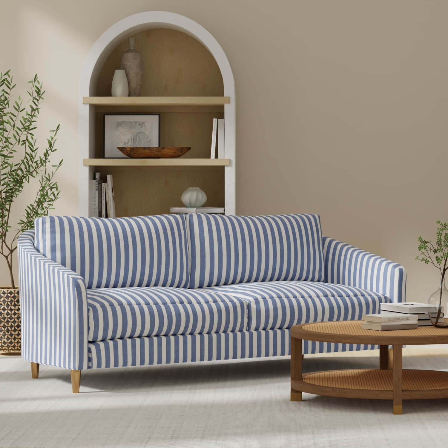 Enchant Nautical upholstered on a couch