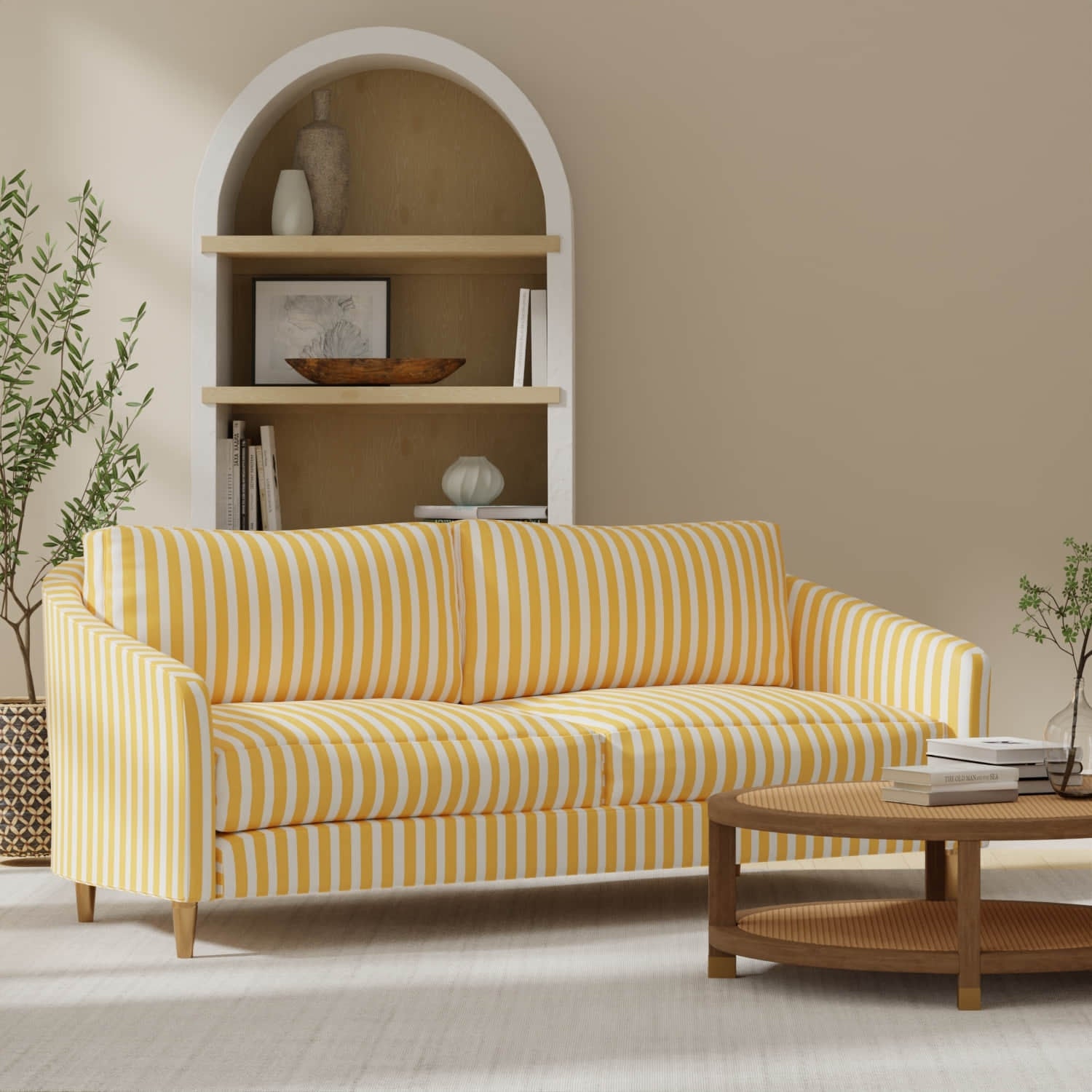 Enchant Sunshine upholstered on a couch