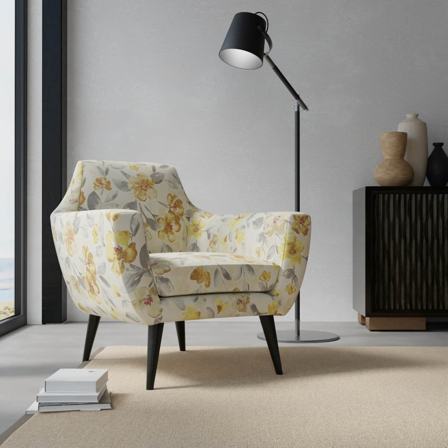 Esther Golden upholstered on a contemporary chair