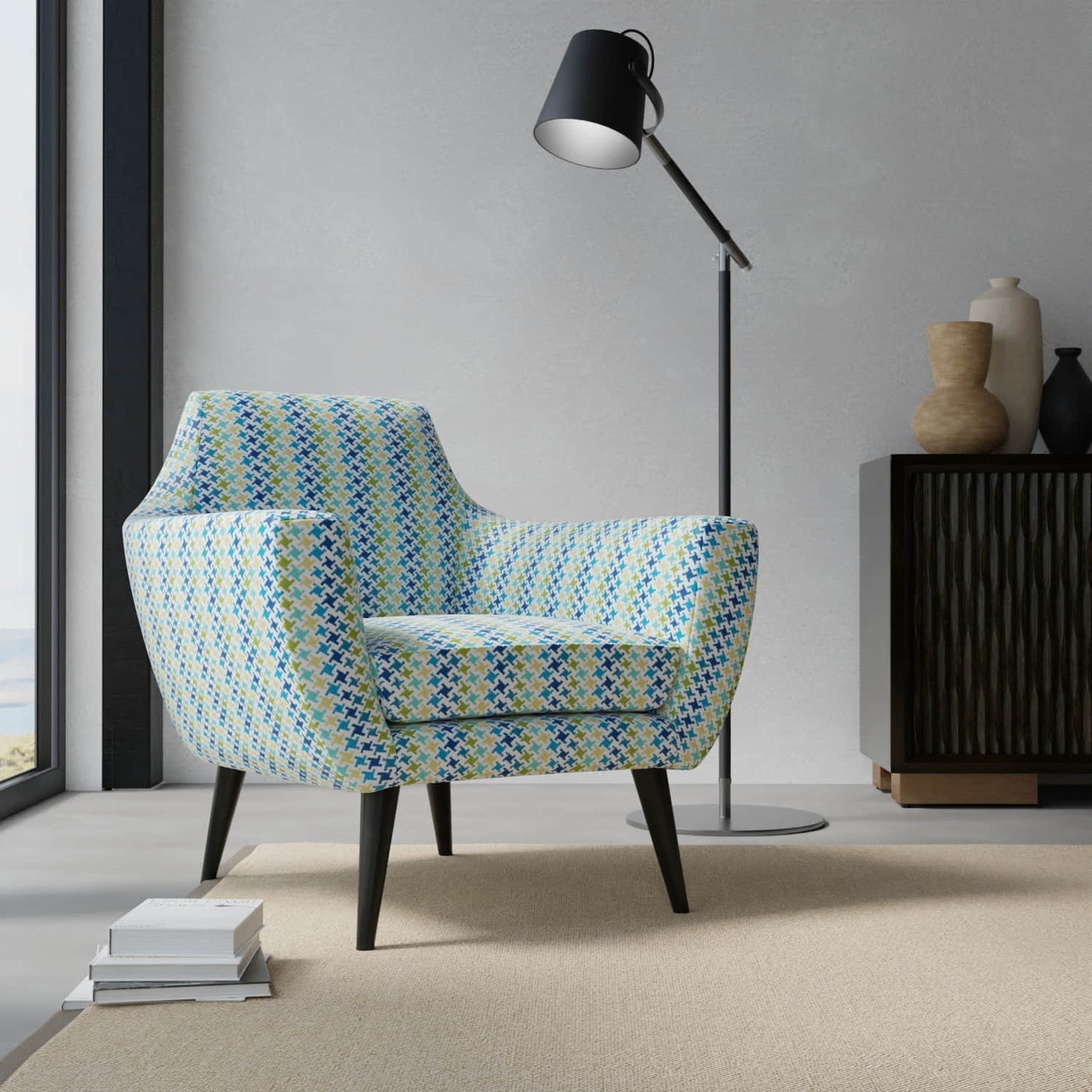 Fiji Capri upholstered on a contemporary chair