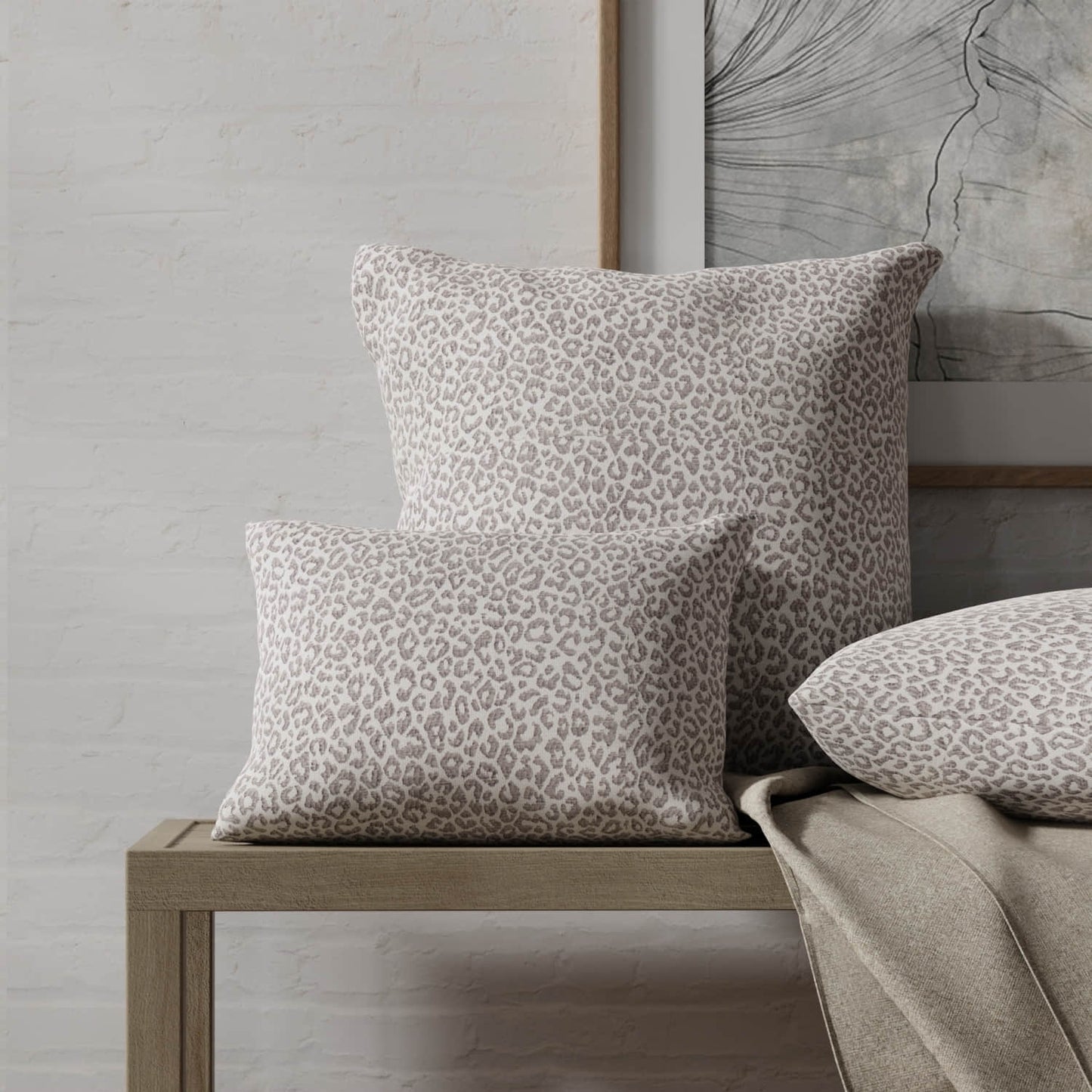 Fulton Charcoal made up on pillows