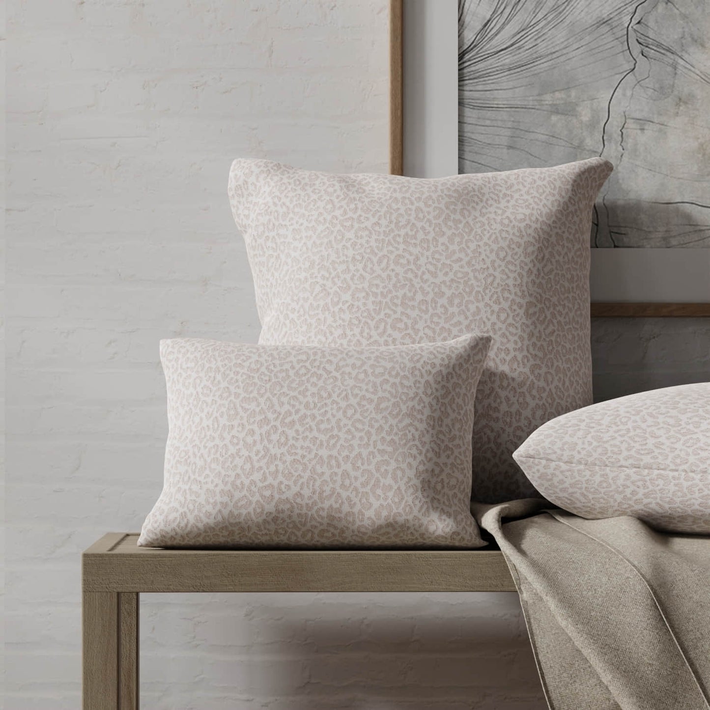 Fulton Taupe made up on pillows