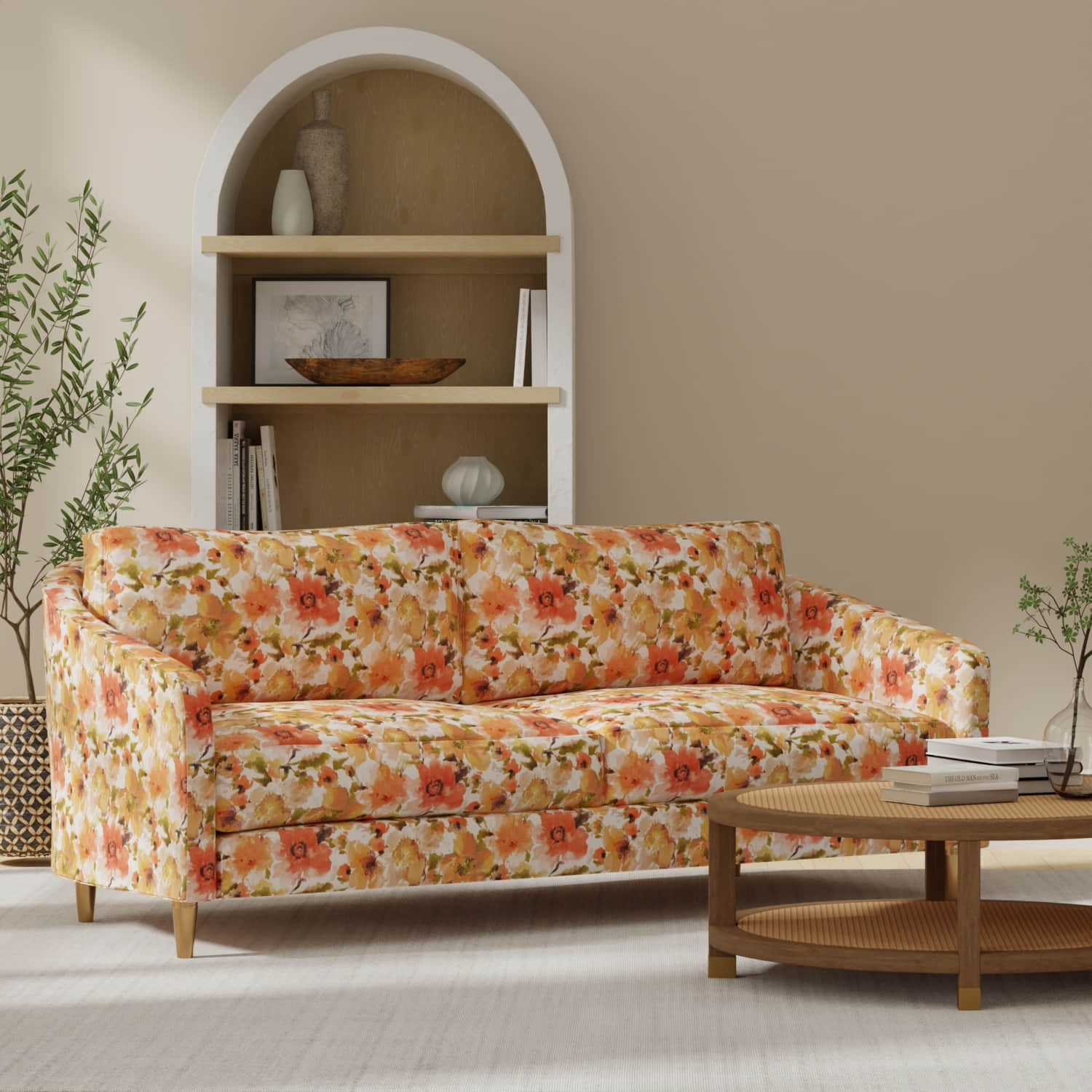 Gafton Spice upholstered on a couch