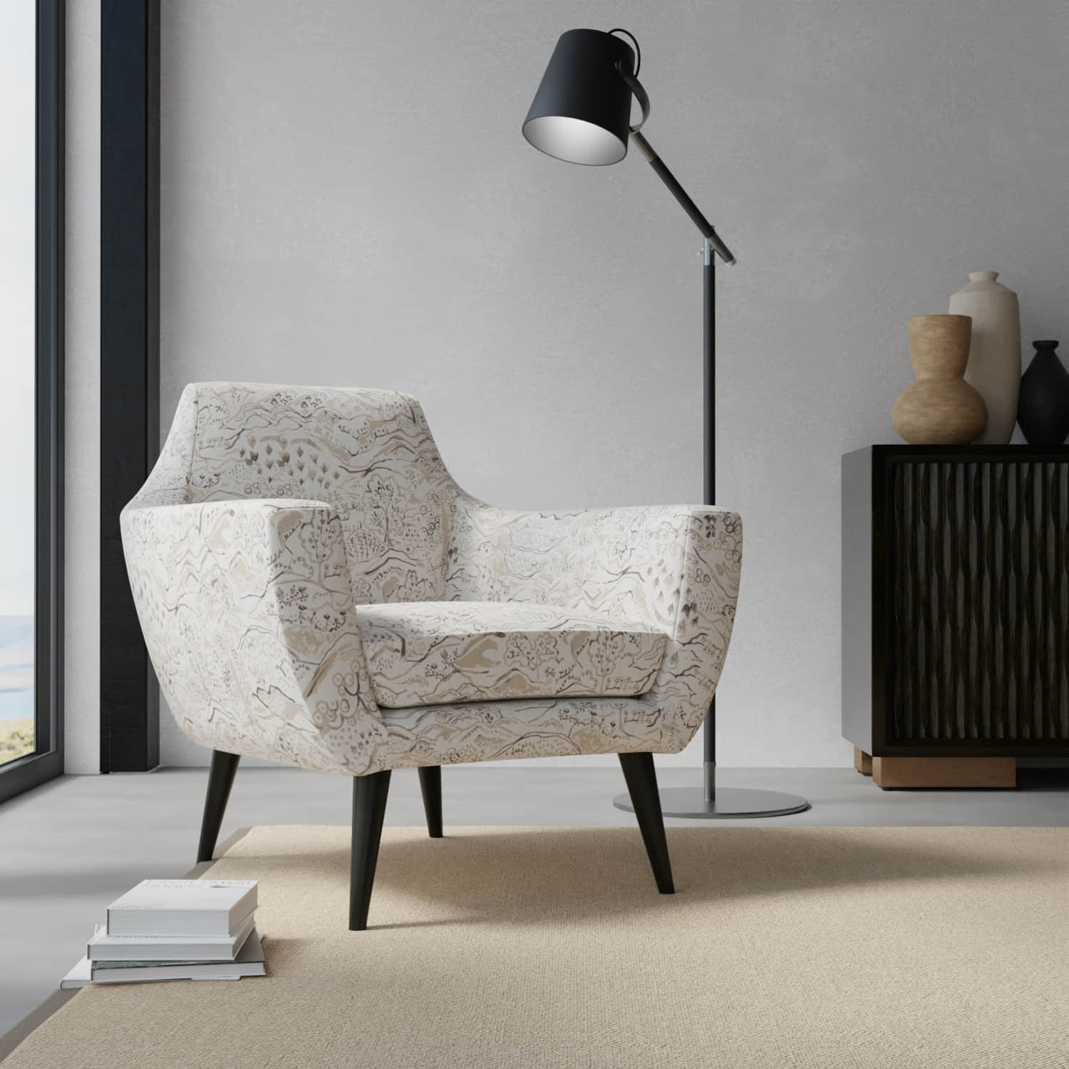 Grace Fawn upholstered on a contemporary chair