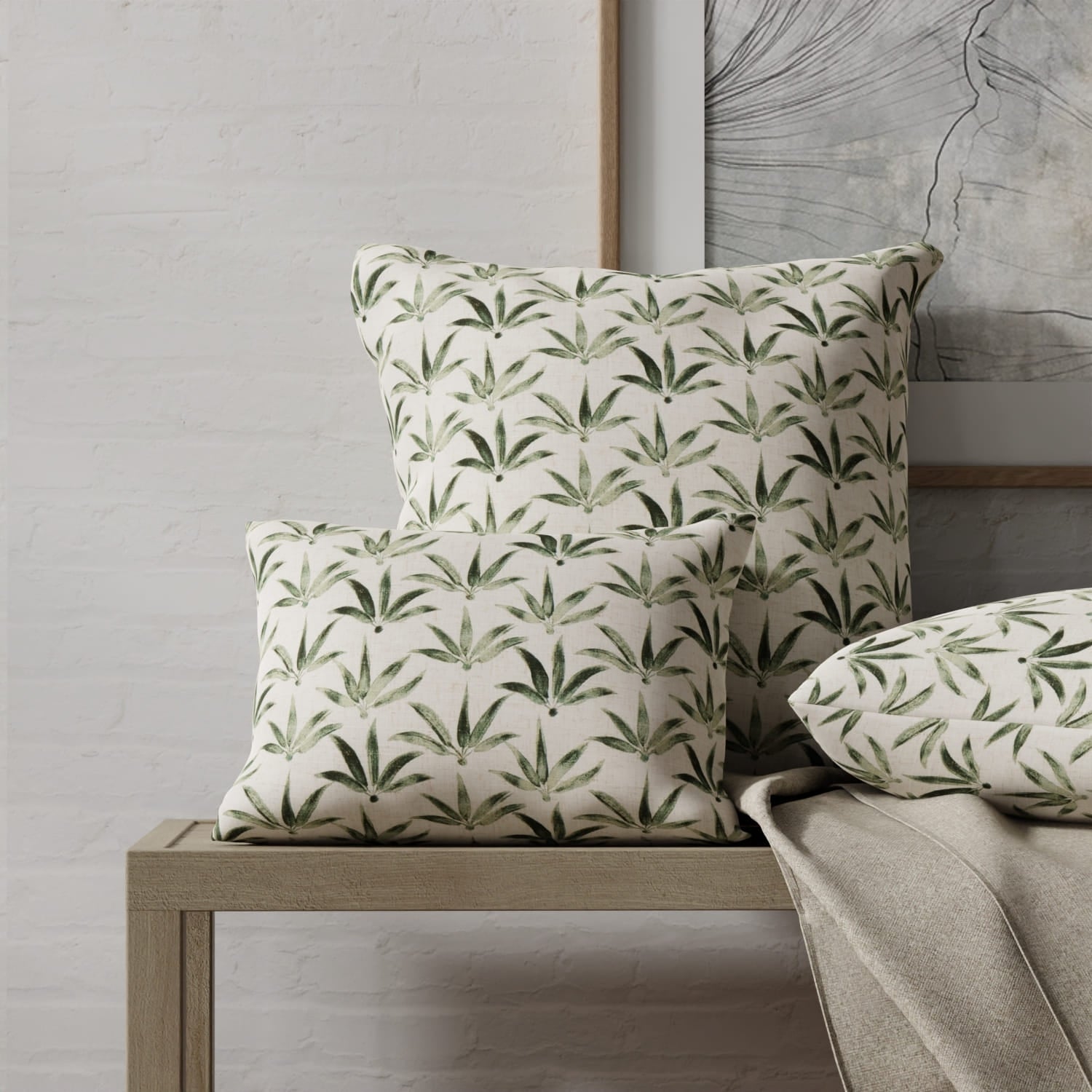 Harmony Aloe made up on pillows