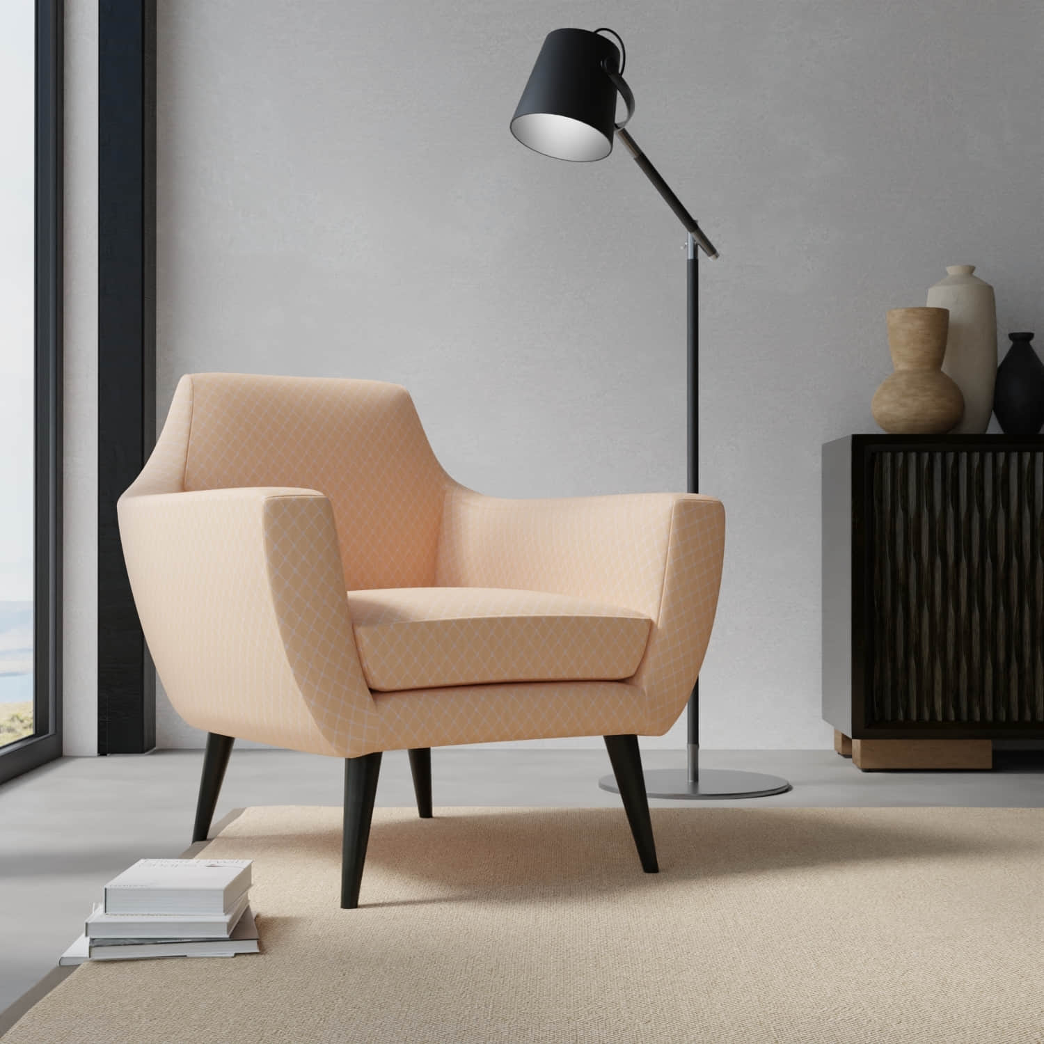 Harper Flax upholstered on a contemporary chair