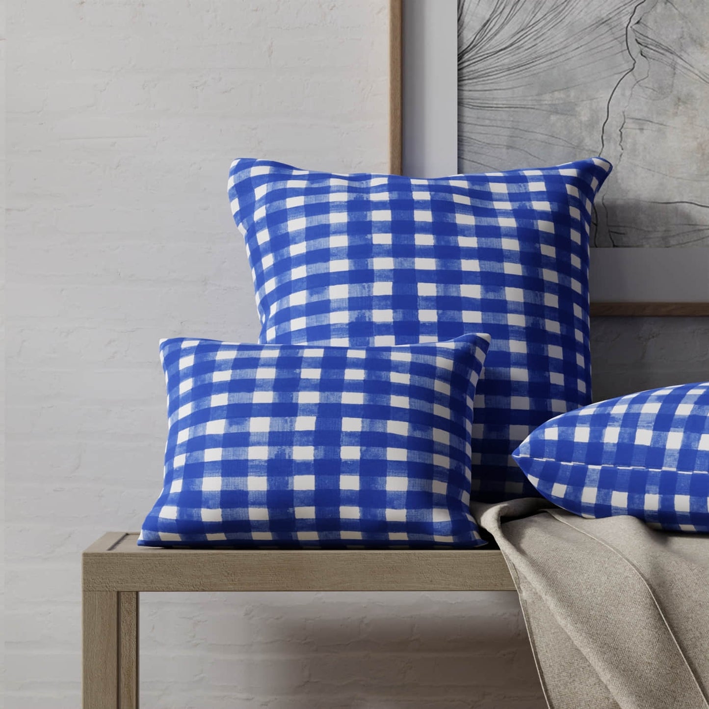 Ibiza Cobalt made up on pillows