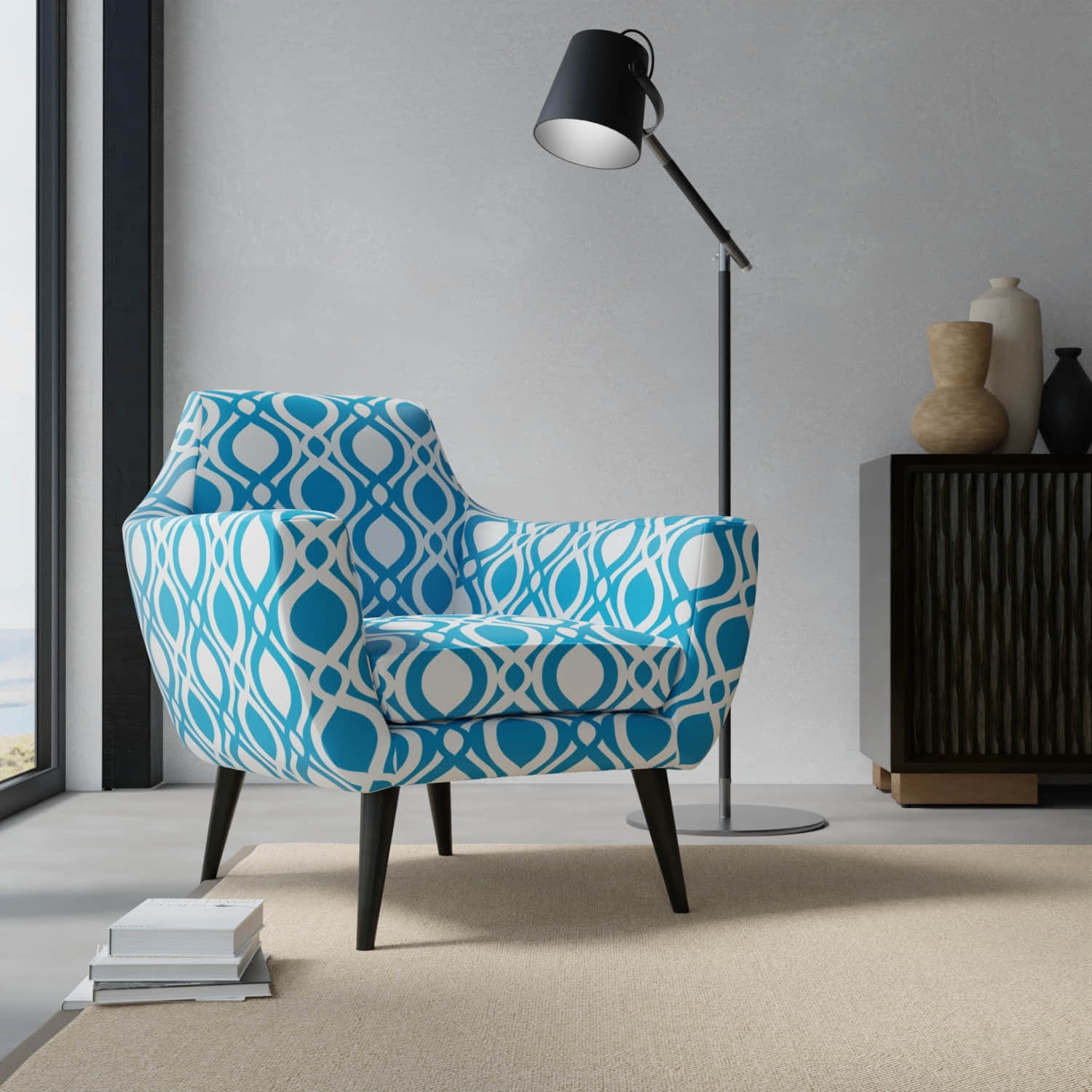 Jamacia Pacific upholstered on a contemporary chair