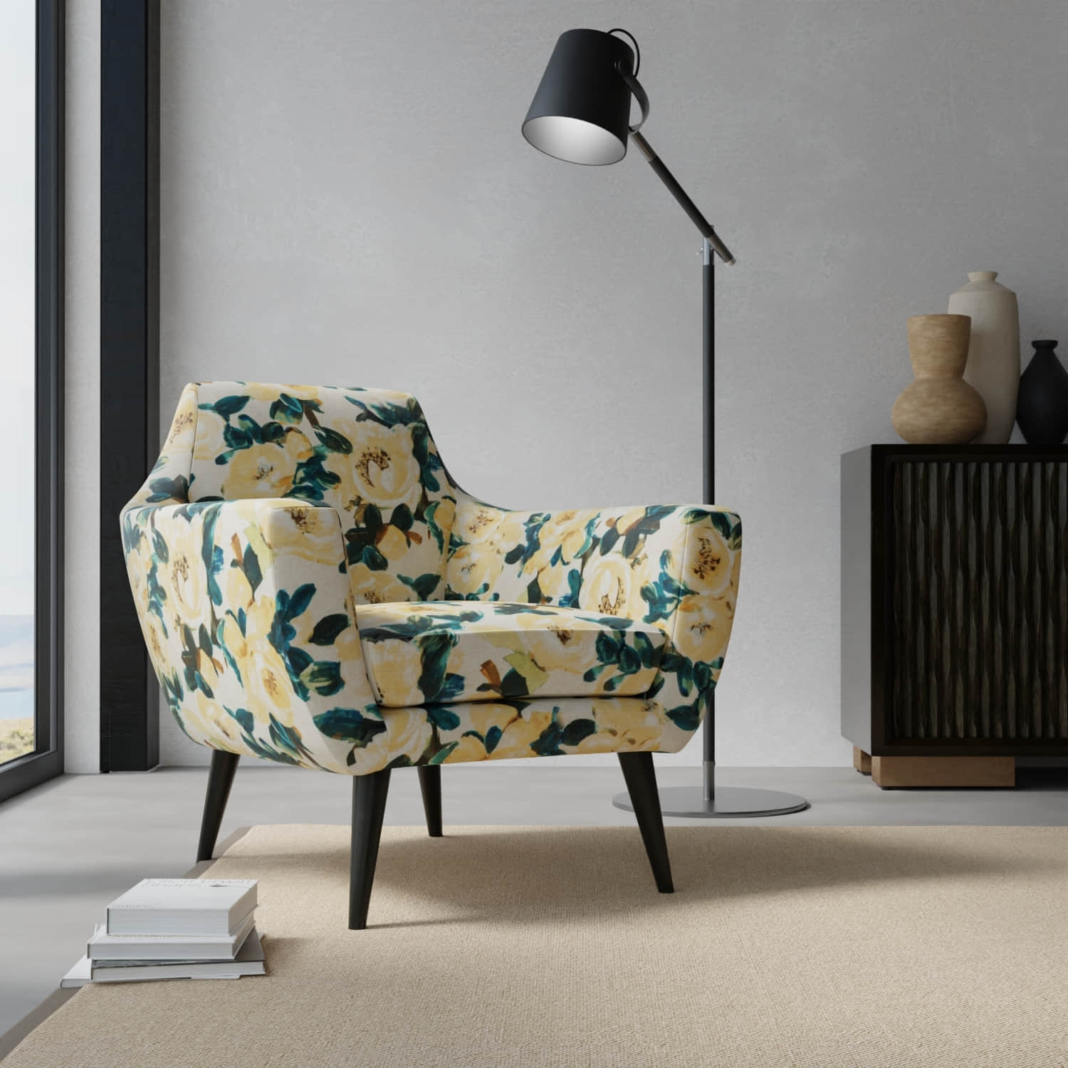 Julia Lemon upholstered on a contemporary chair