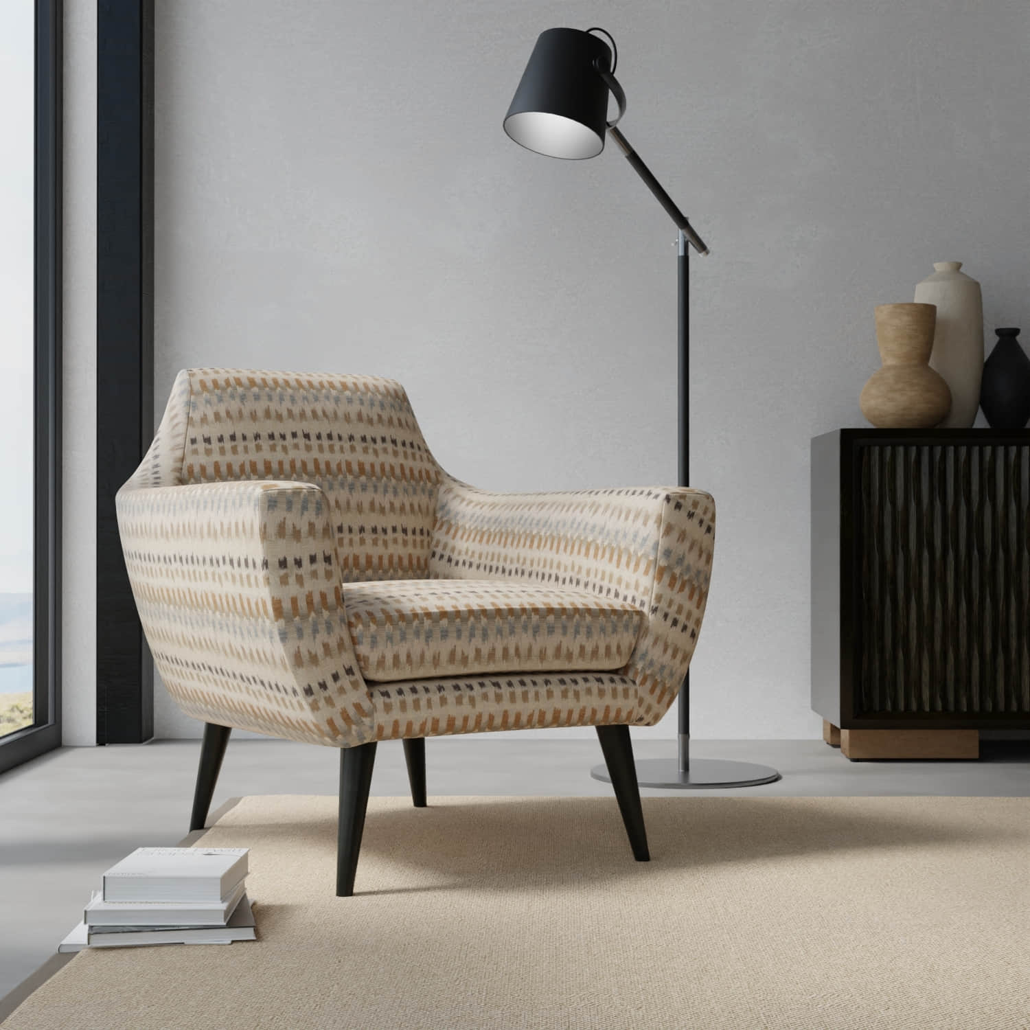 Keller Dusk upholstered on a contemporary chair