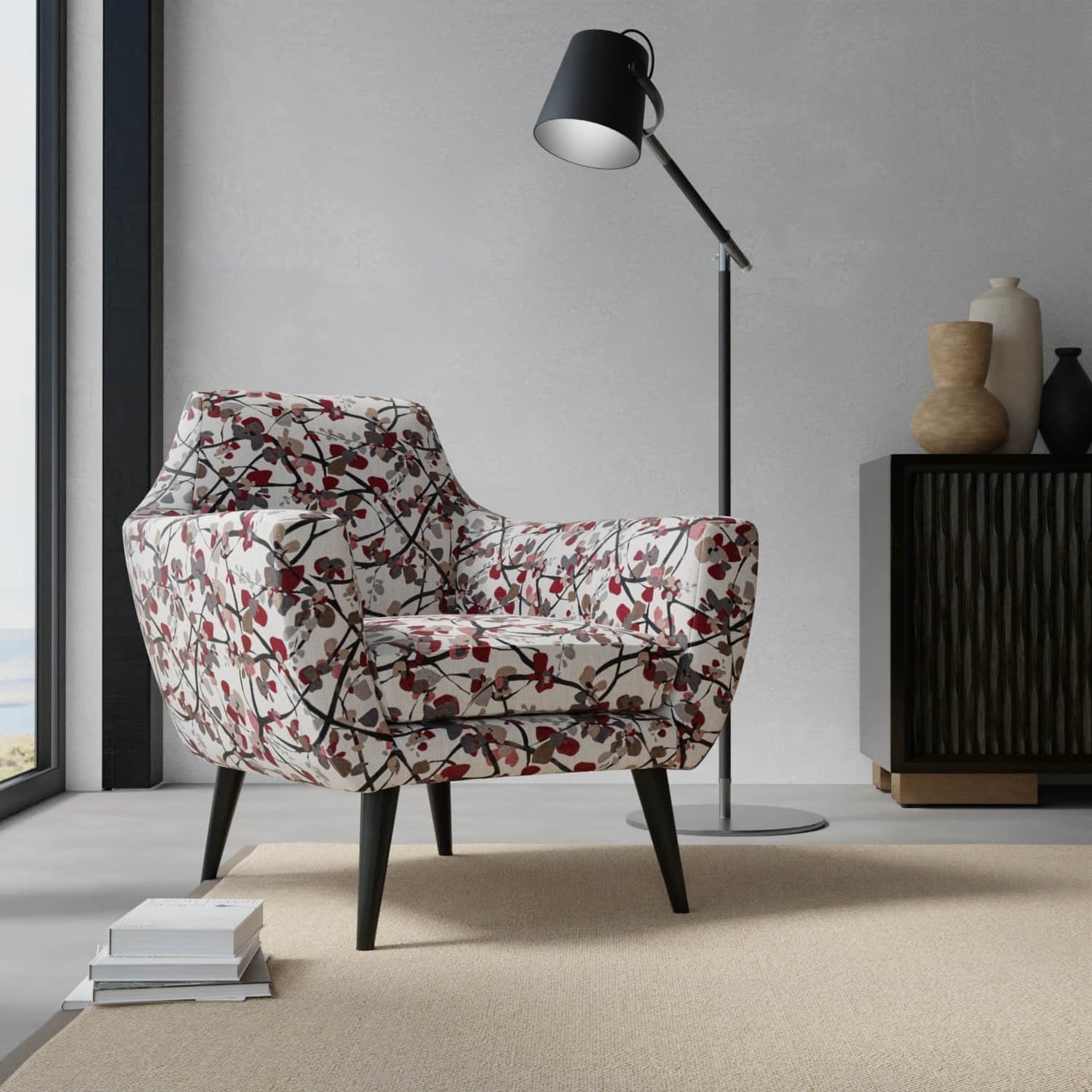 Kenosha Crimson upholstered on a contemporary chair