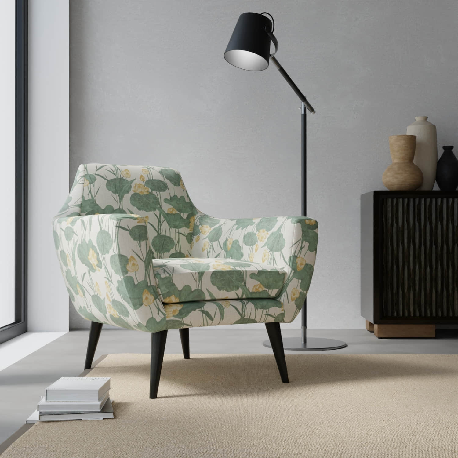 Lenox Jungle upholstered on a contemporary chair