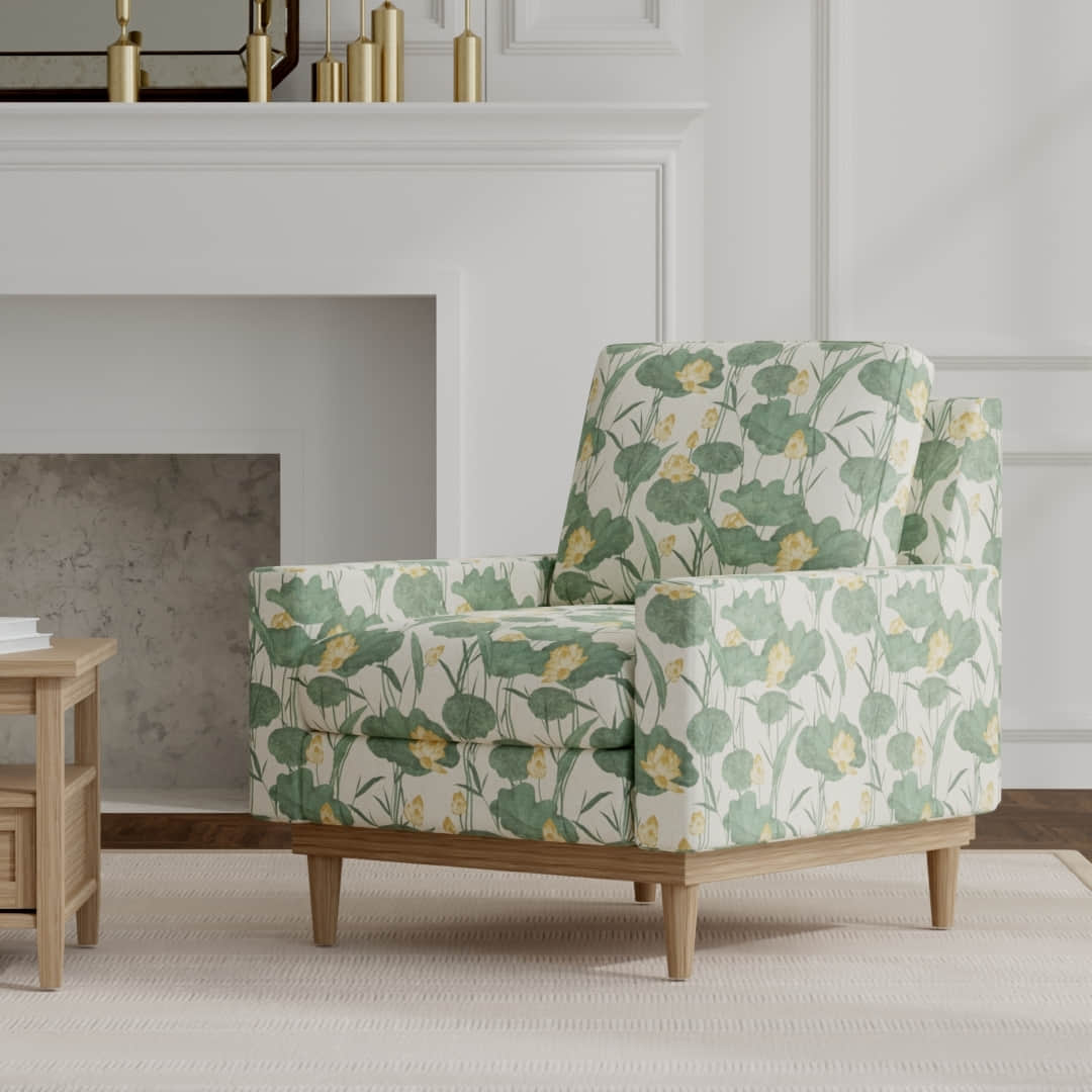 Lenox Jungle upholstered on a mid century modern chair