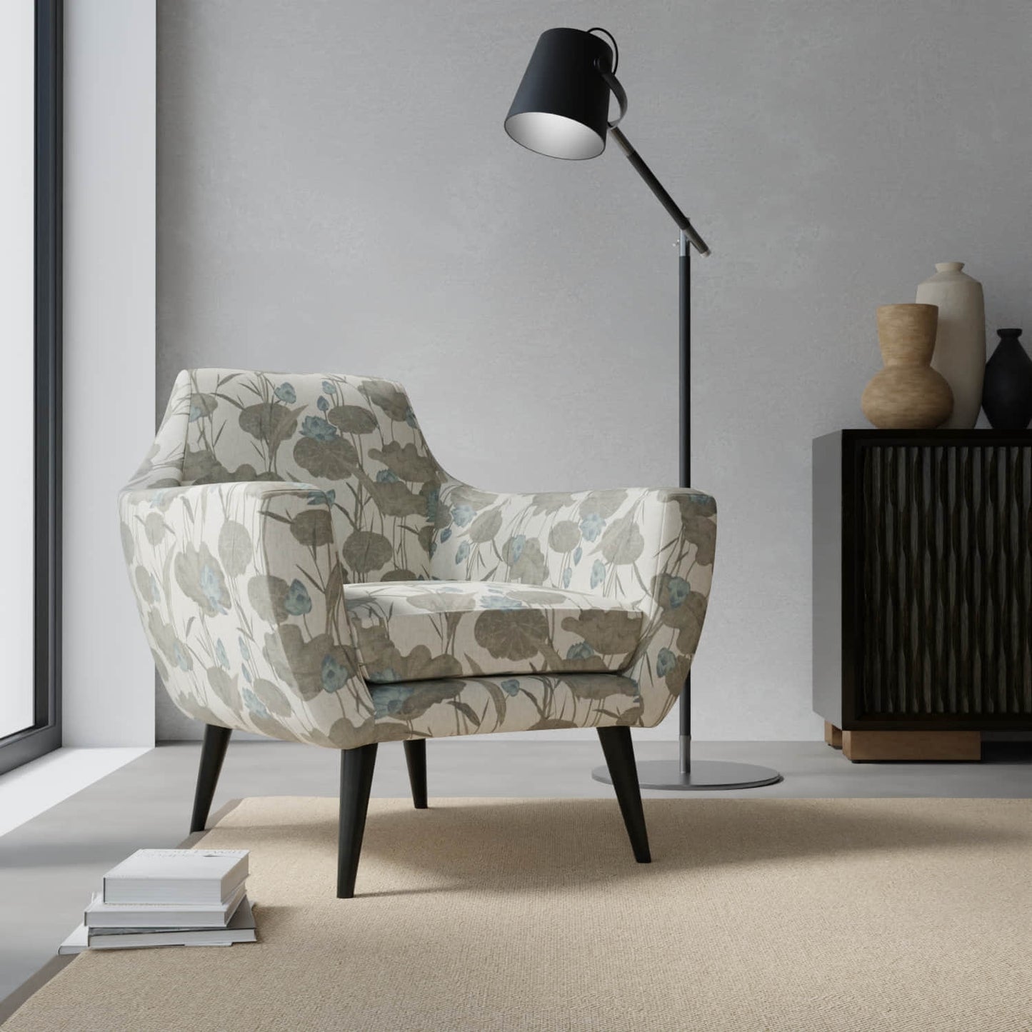 Lenox Storm upholstered on a contemporary chair