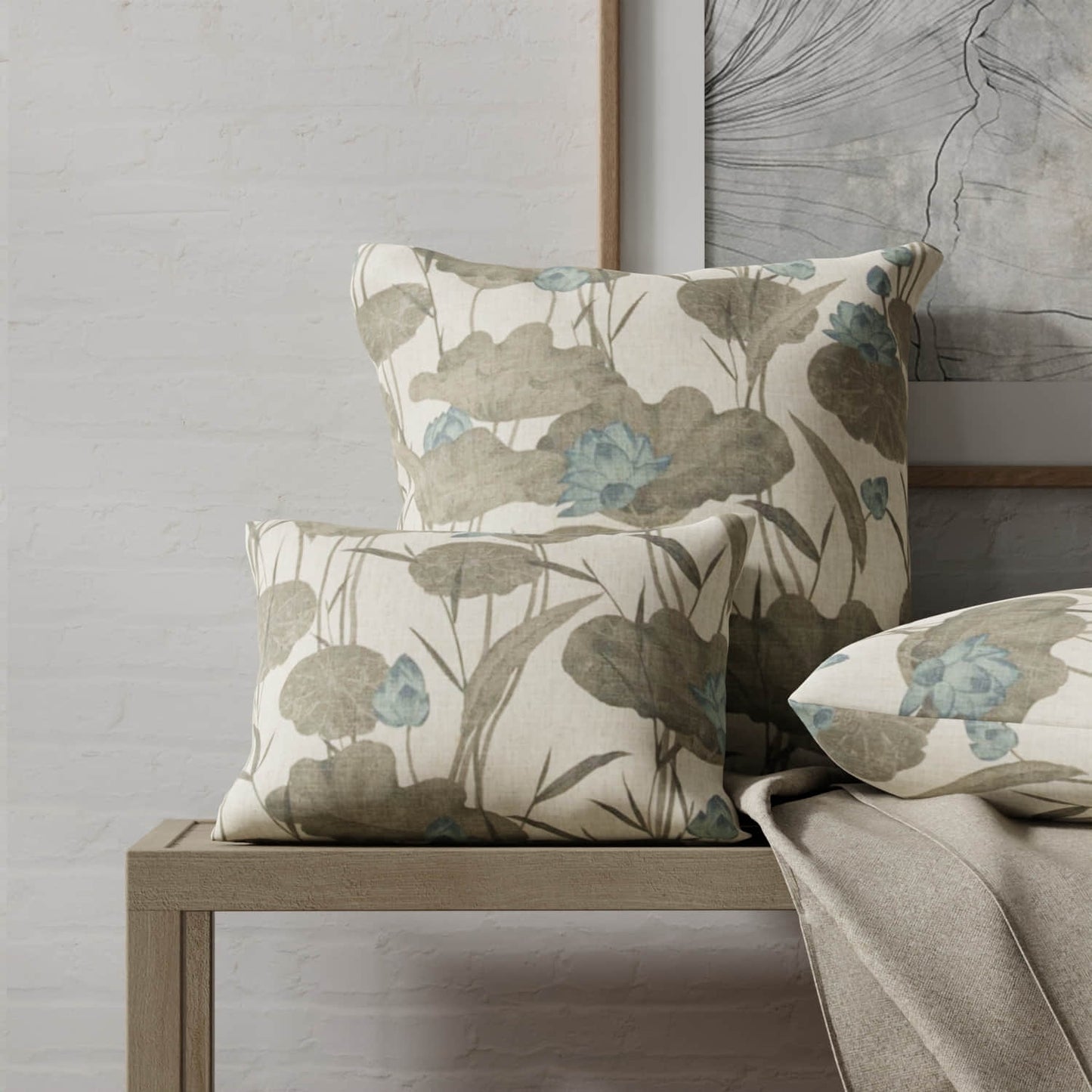 Lenox Storm made up on pillows