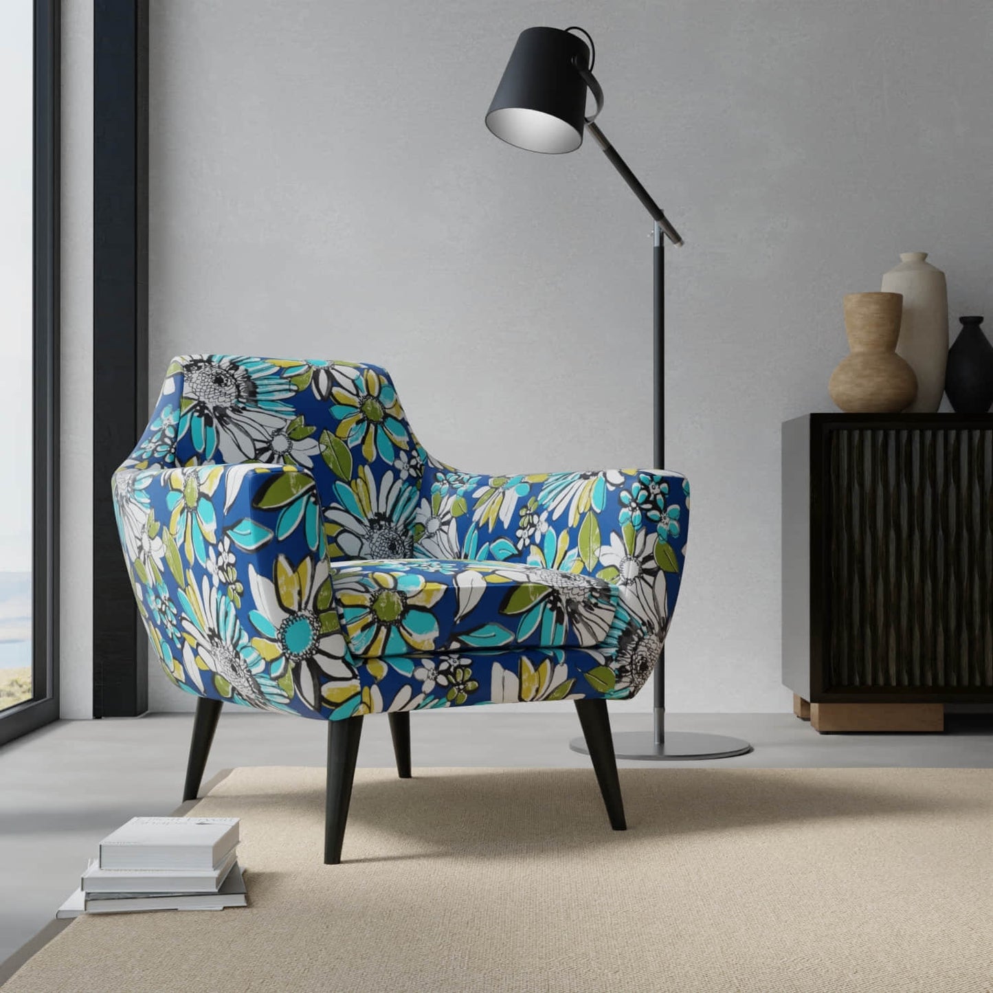 Lowery Lapis upholstered on a contemporary chair