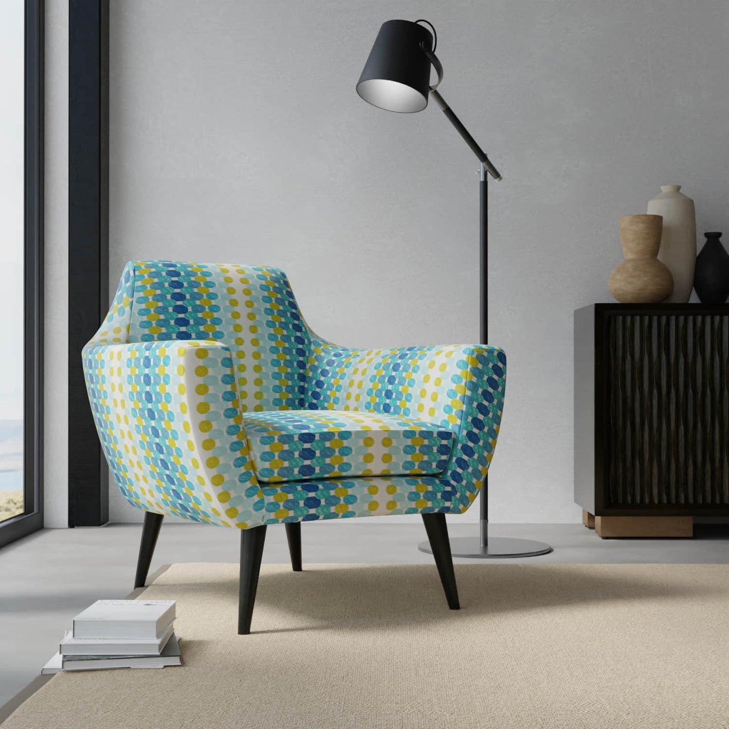 Mercado Ocean upholstered on a contemporary chair