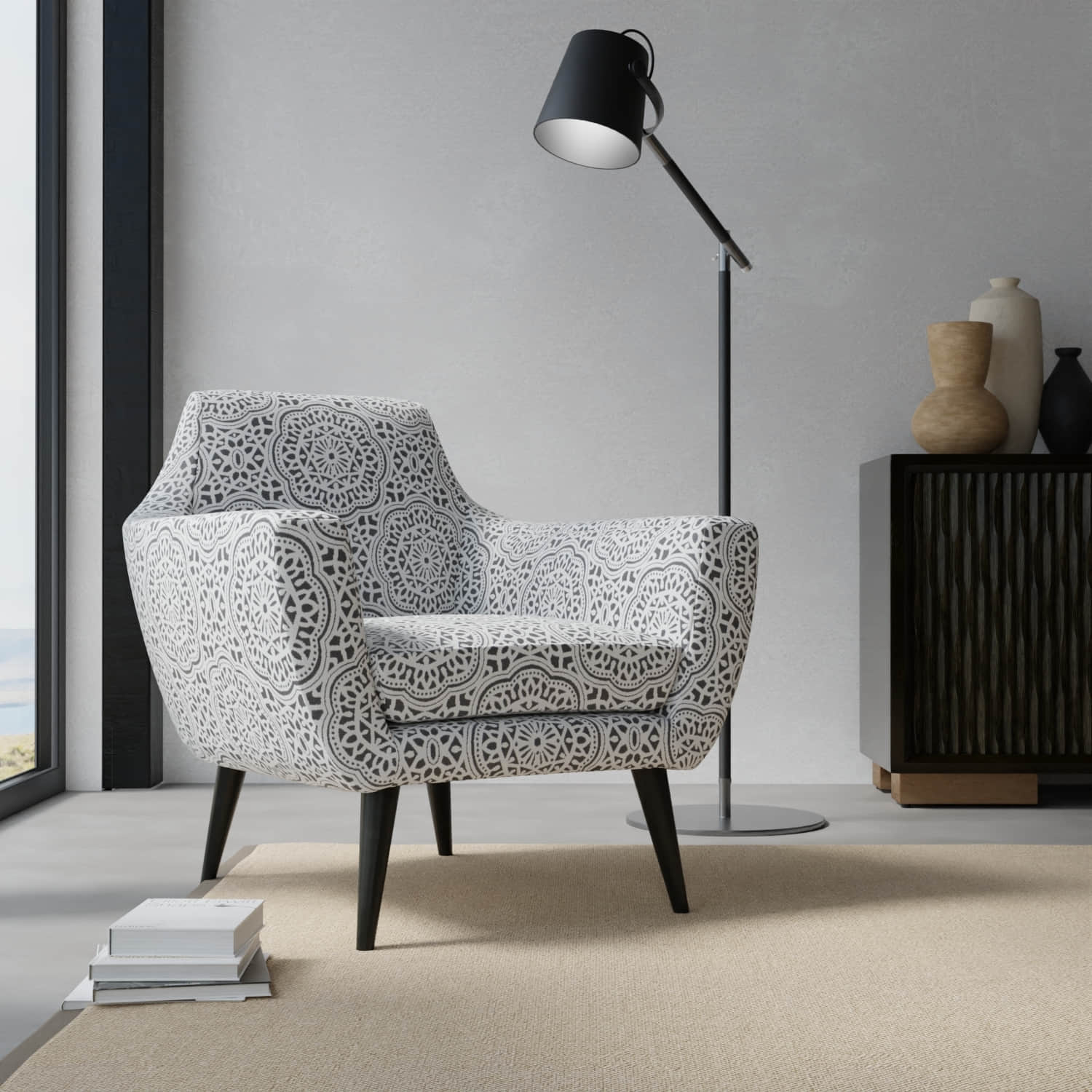 Newman Stone upholstered on a contemporary chair