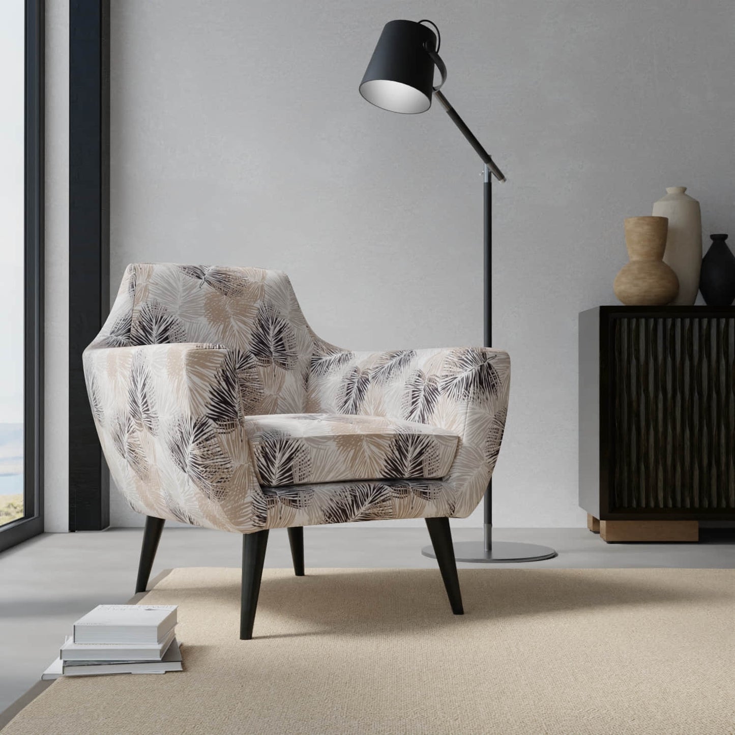 Otto Driftwood upholstered on a contemporary chair