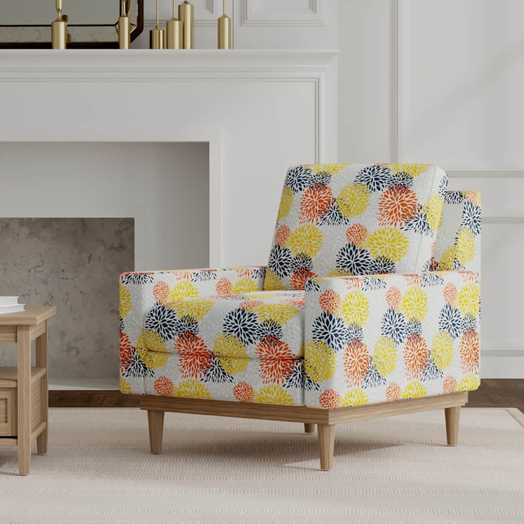 Philip Fiesta upholstered on a mid century modern chair