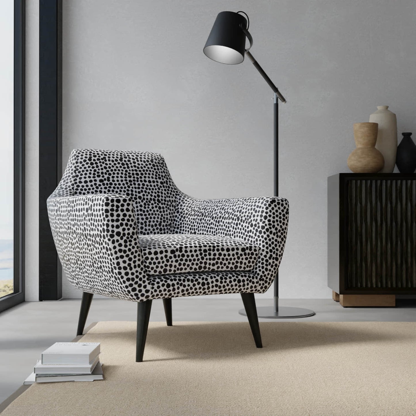 Raymond Onyx upholstered on a contemporary chair