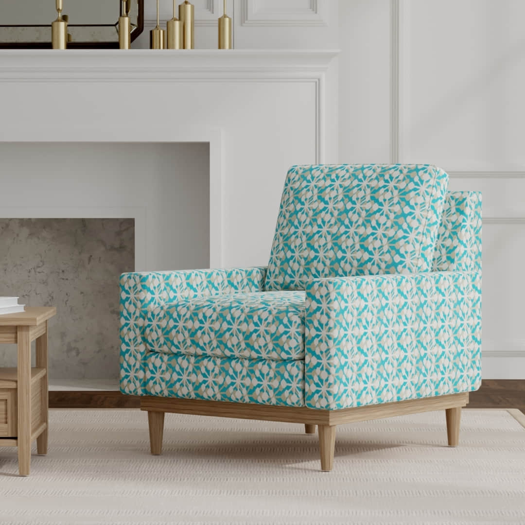 Sawyer Mediterranean upholstered on a mid century modern chair