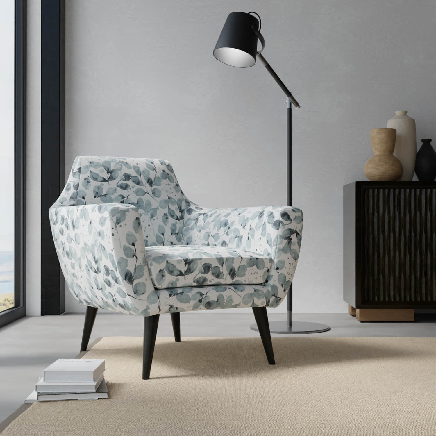 Warren Water upholstered on a contemporary chair