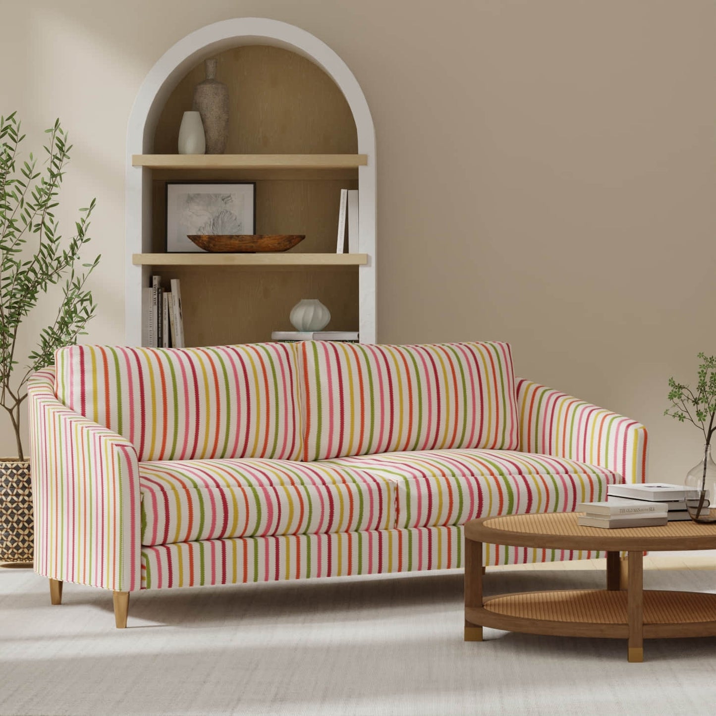 Welch Citrus upholstered on a couch