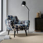 Williams Deep Sea upholstered on a contemporary chair