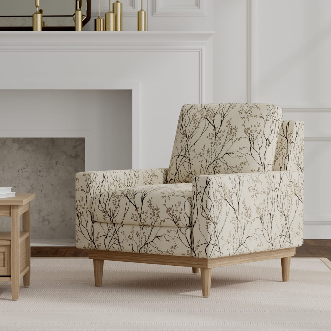 Zoho Shadow upholstered on a mid century modern chair